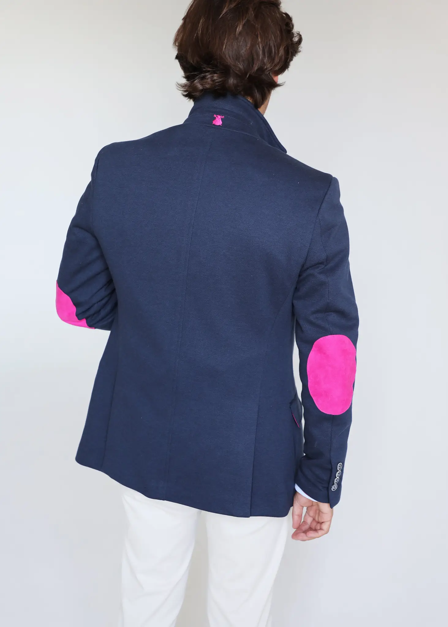 Americana Hombre Azul Coderas Rosas - Image 2