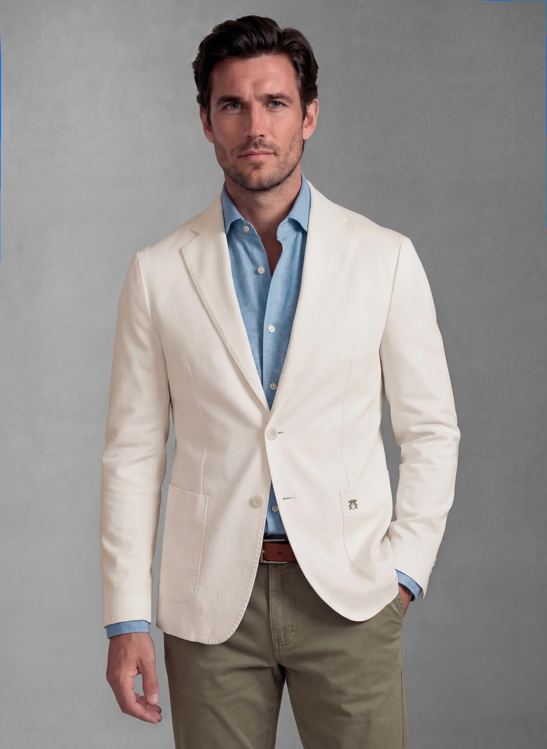 Americana Off White Capucha Desmontable Hombre - Image 3