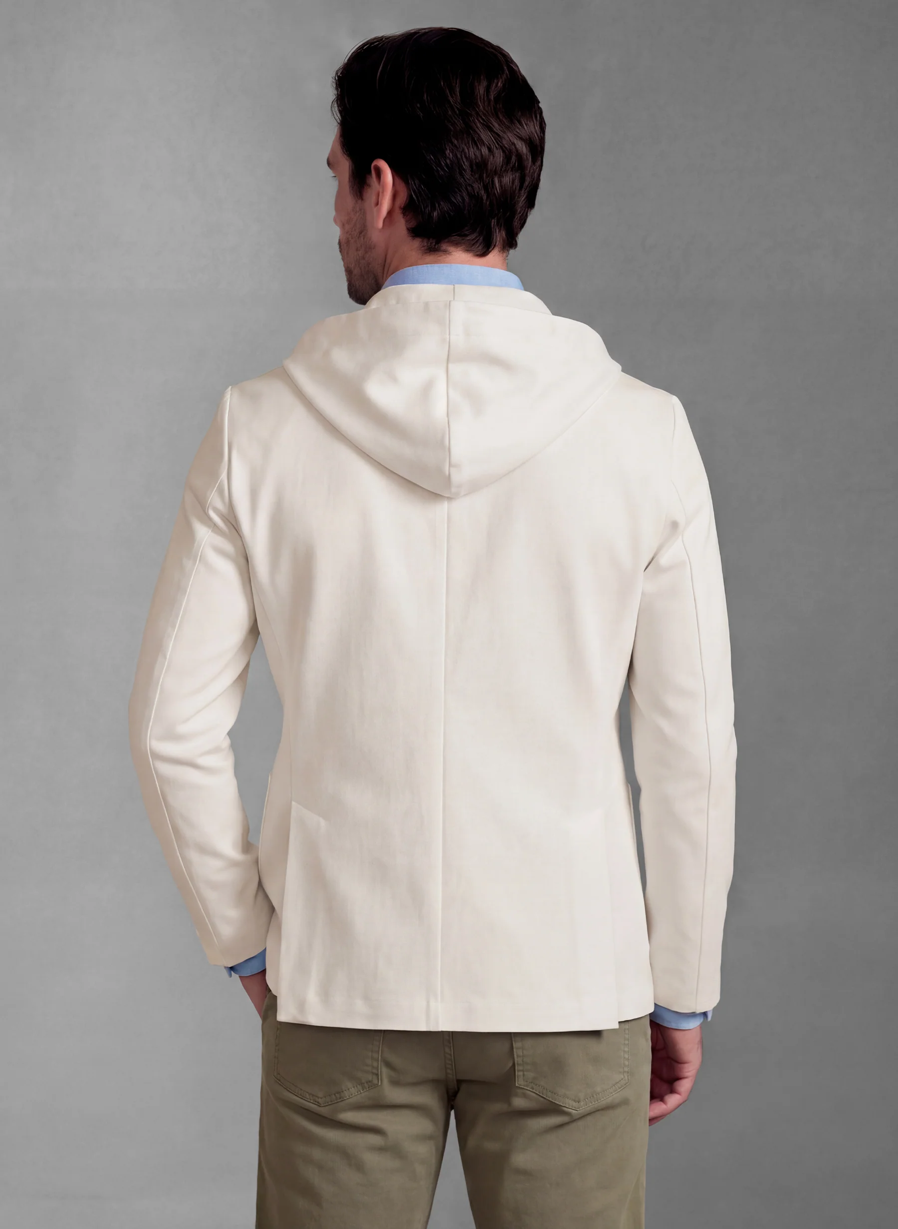 Americana Off White Capucha Desmontable Hombre - Image 4