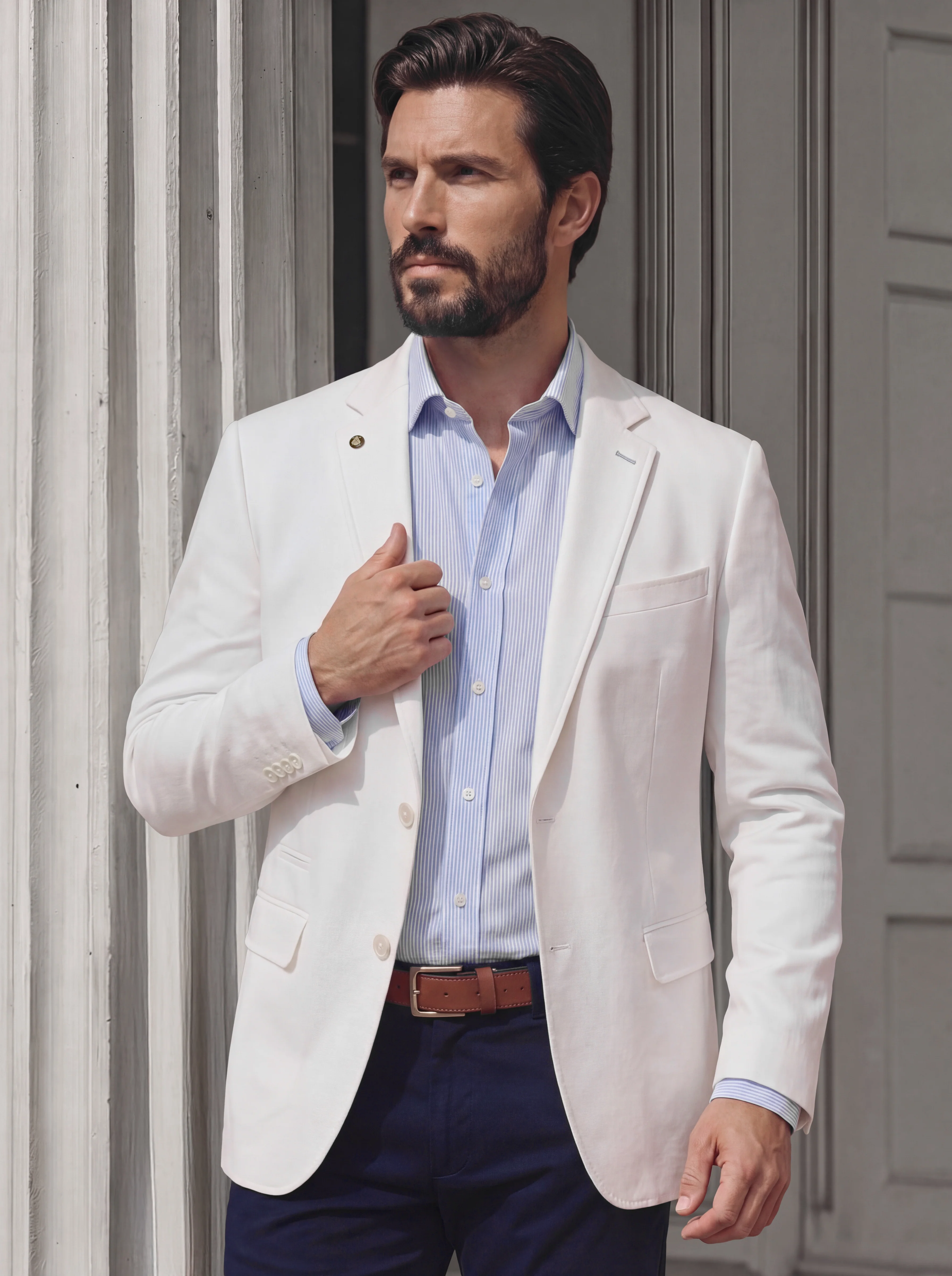 Americana Blanca Granulada Hombre - Image 5