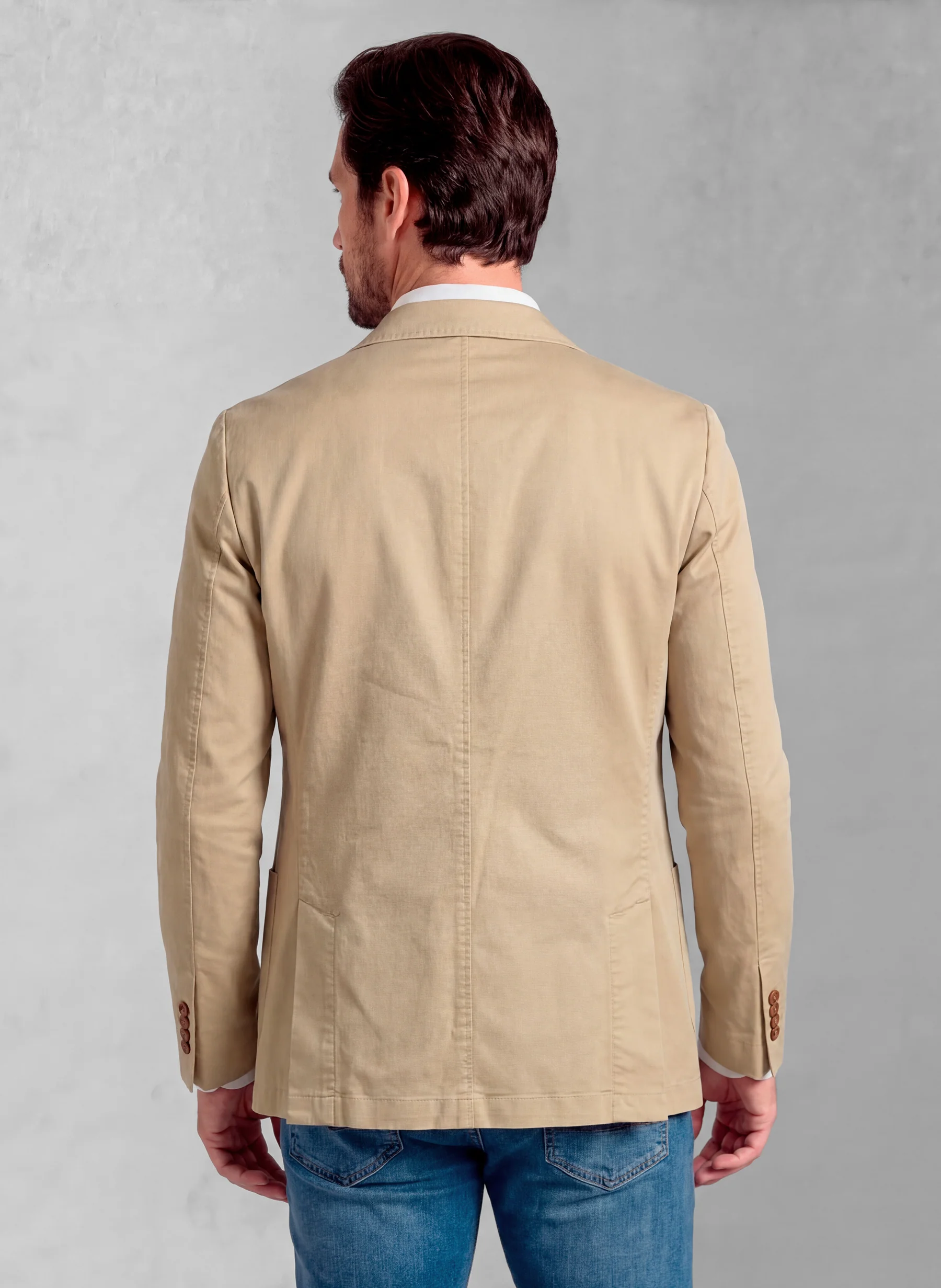 Americana Hombre Beige Algodón - Image 3