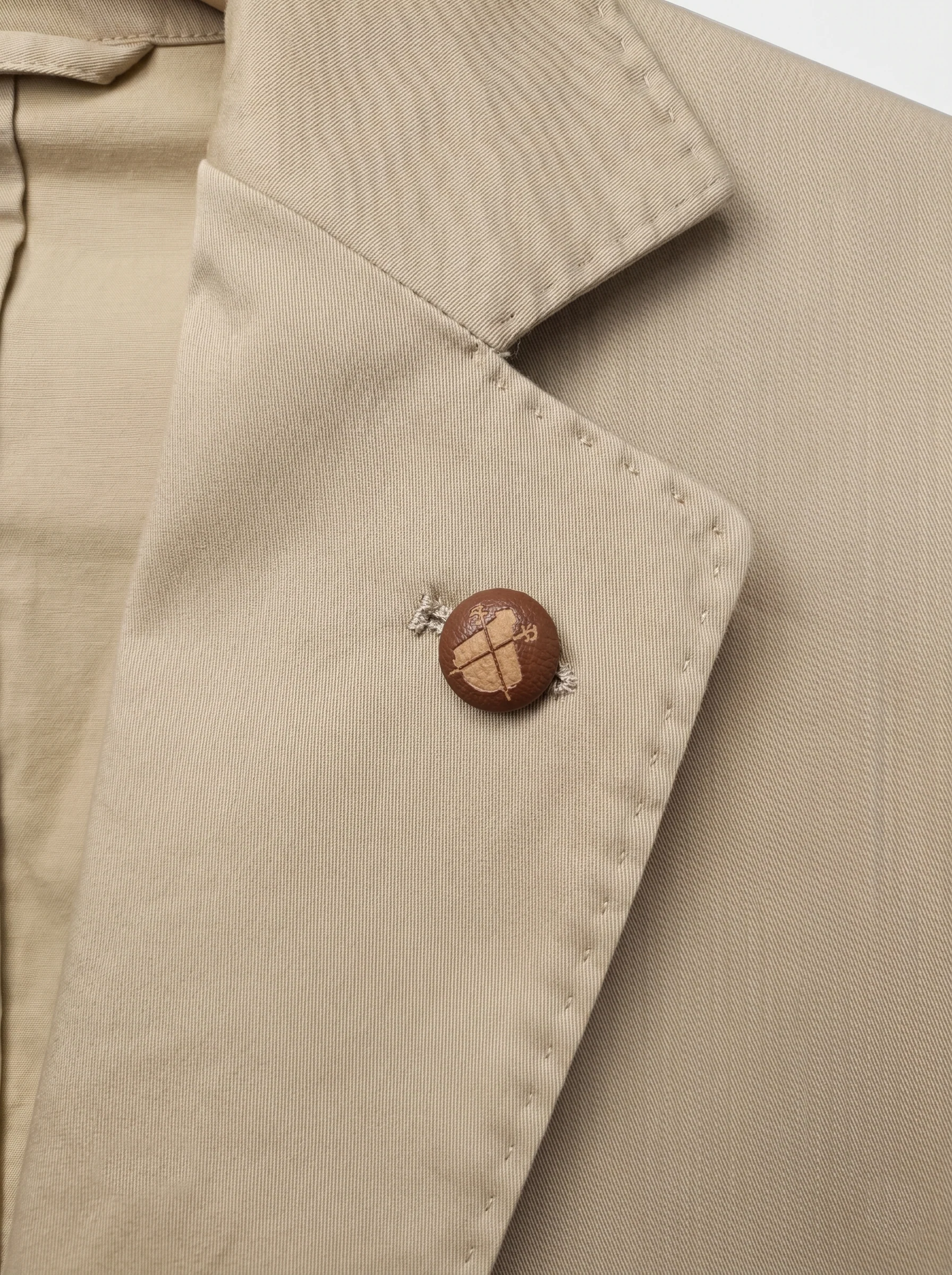 Americana Hombre Beige Algodón - Image 7