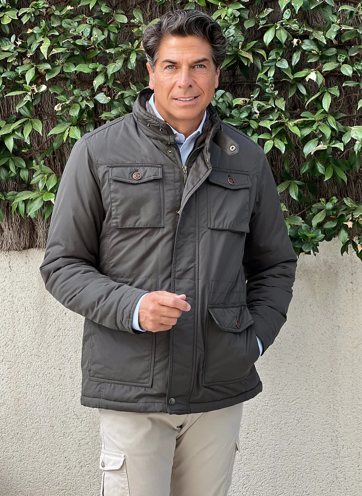 Parka Verde Kaki Con Chaleco Hombre - Image 4