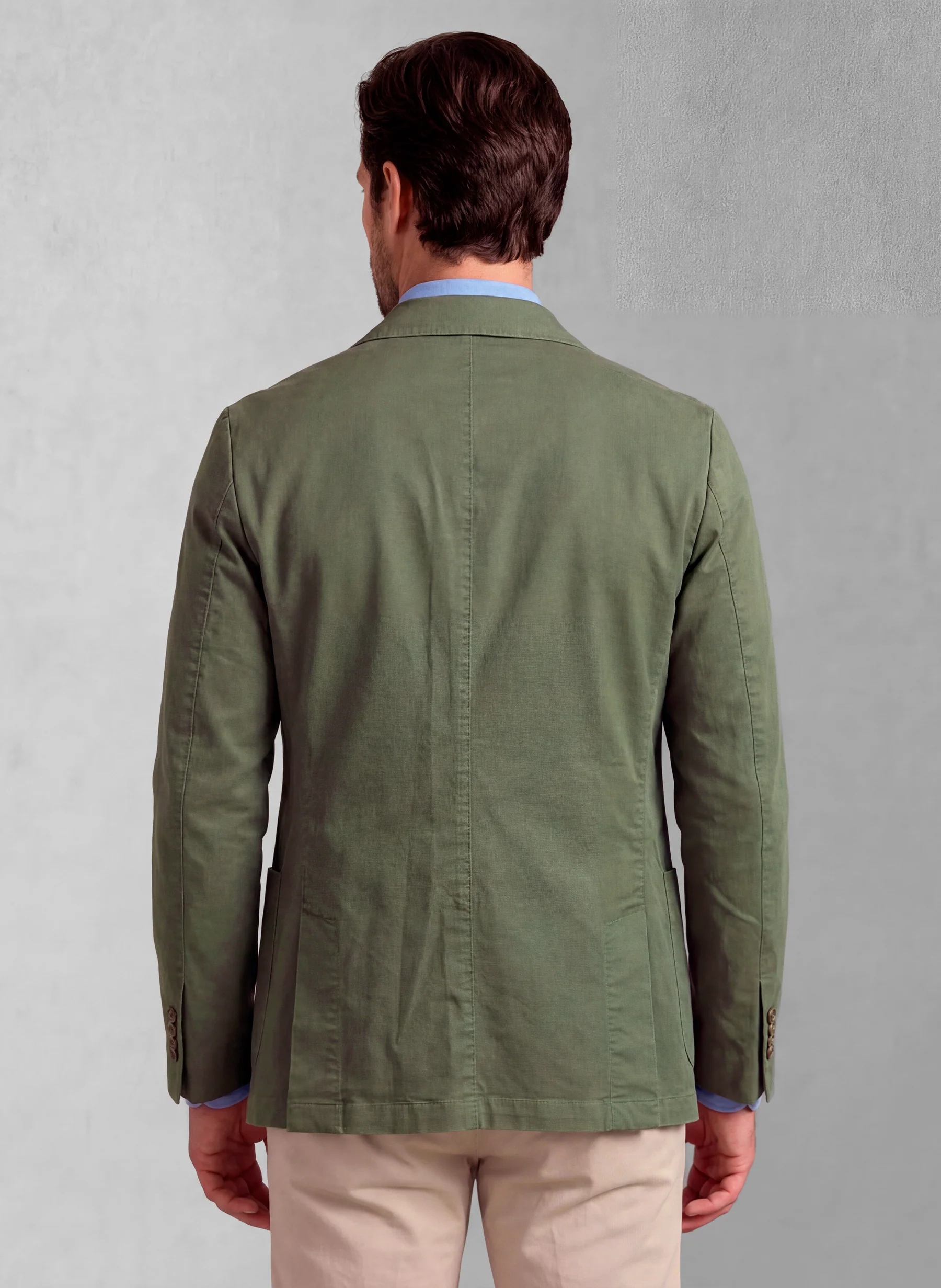 Americana Hombre Verde Kaki Algodón - Image 3
