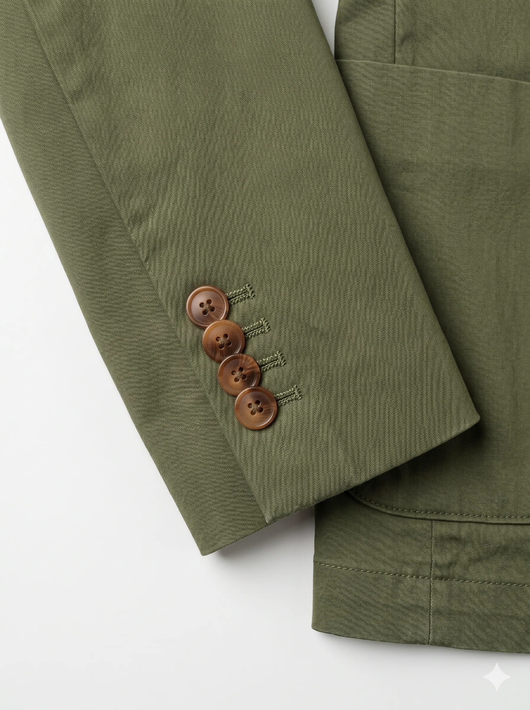 Americana Hombre Verde Kaki Algodón - Image 7