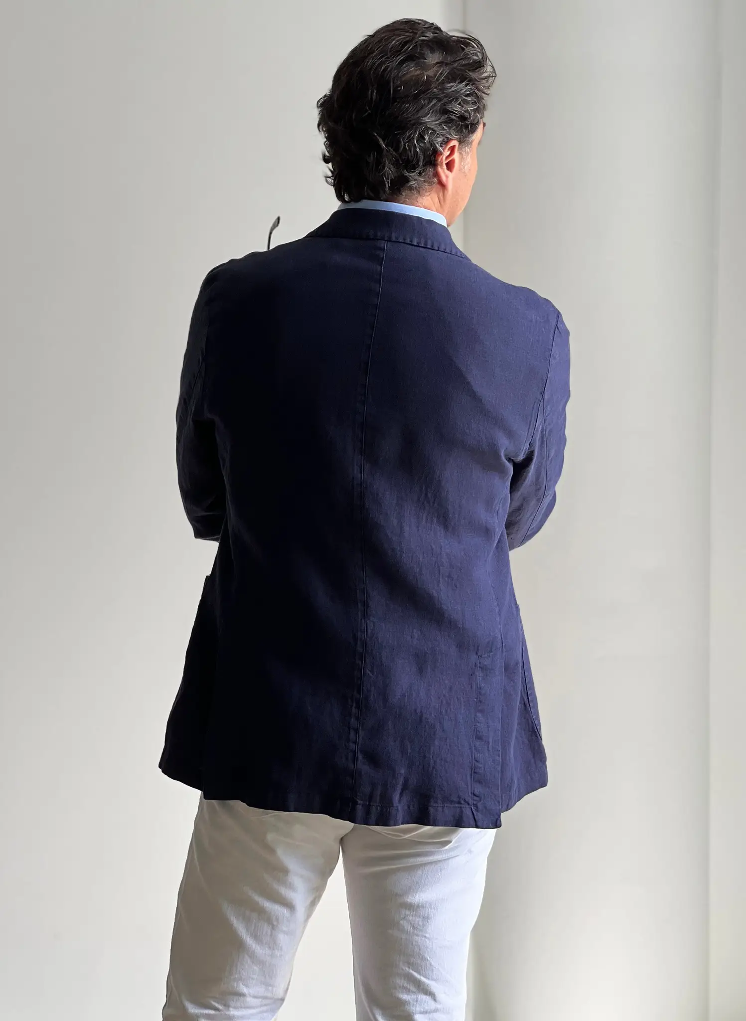 Americana Lino Azul Hombre - Image 4