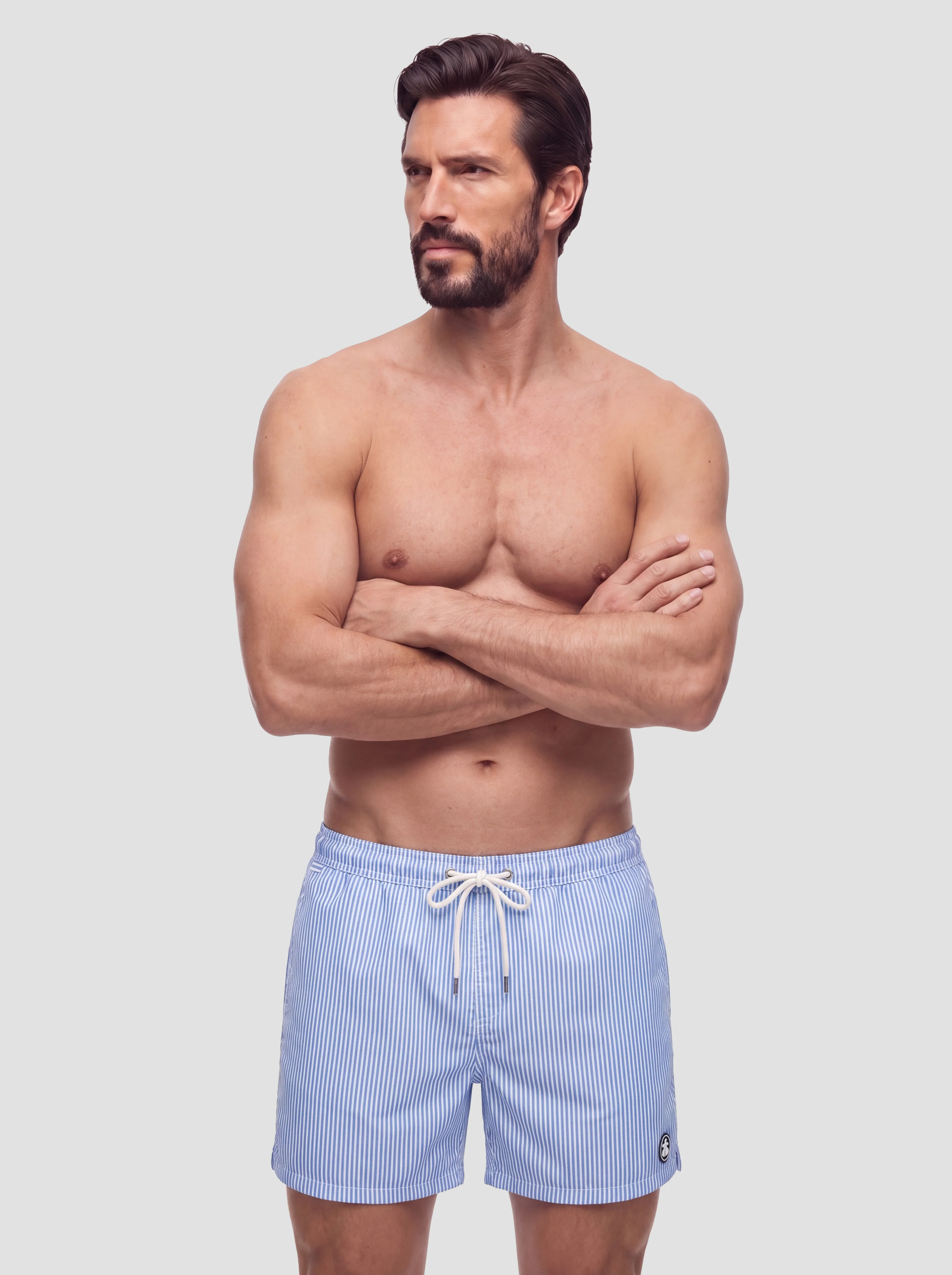 Bañador Rayas Azules Seersucker Hombre