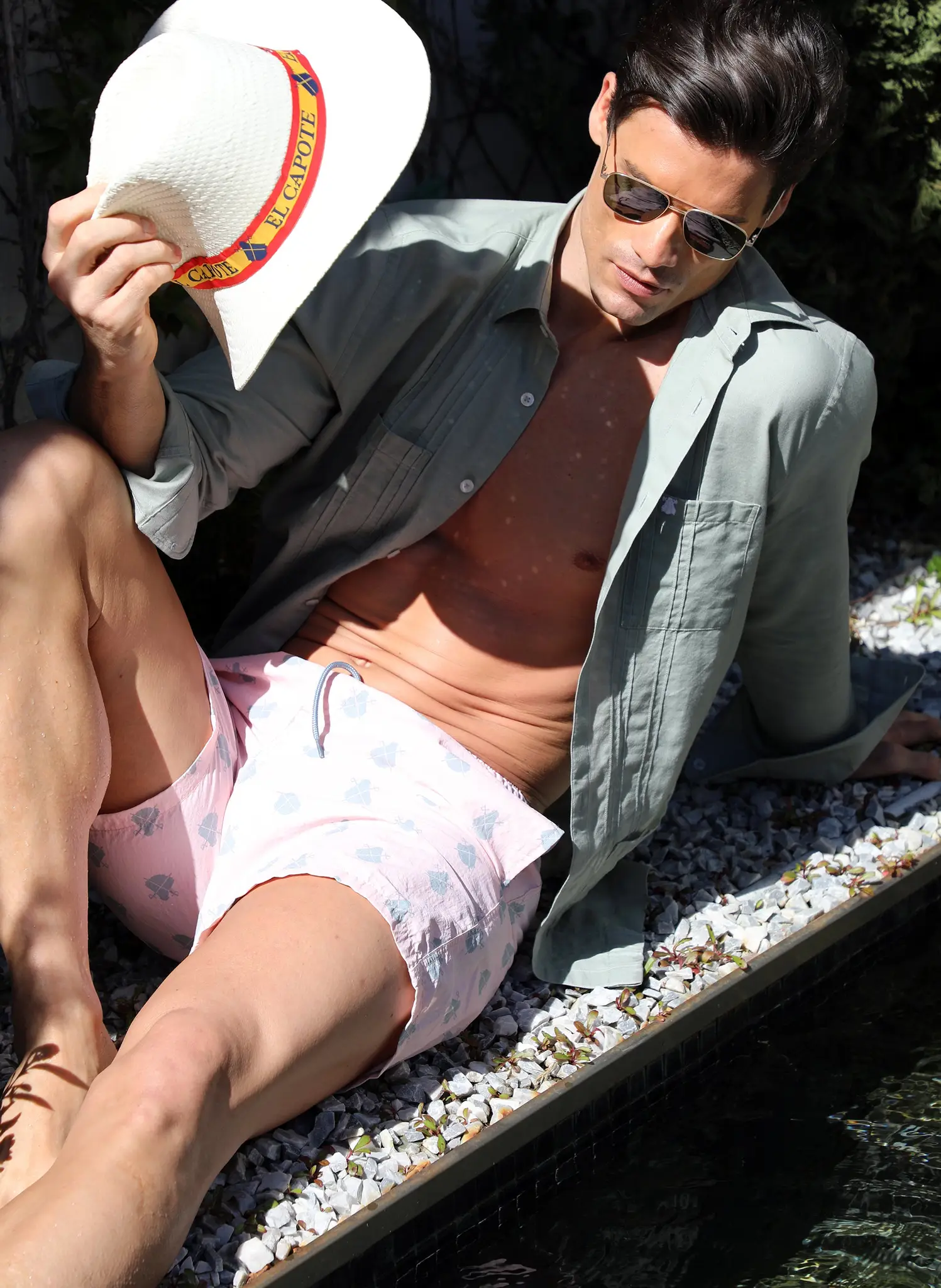 Bañador Rosa Claro Capotes Grisaceos Hombre - Image 3