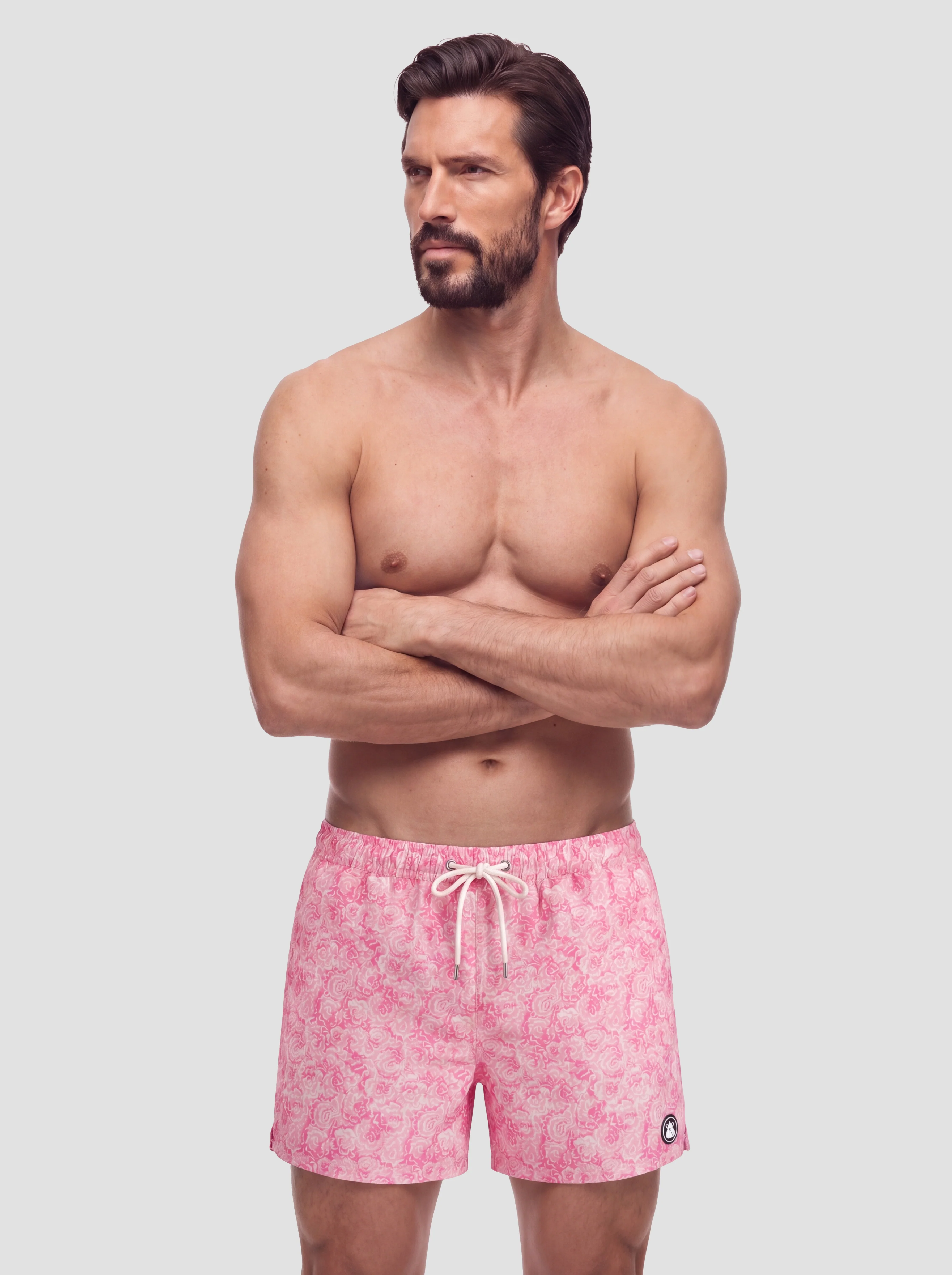 Bañador Rosa Flores Hombre