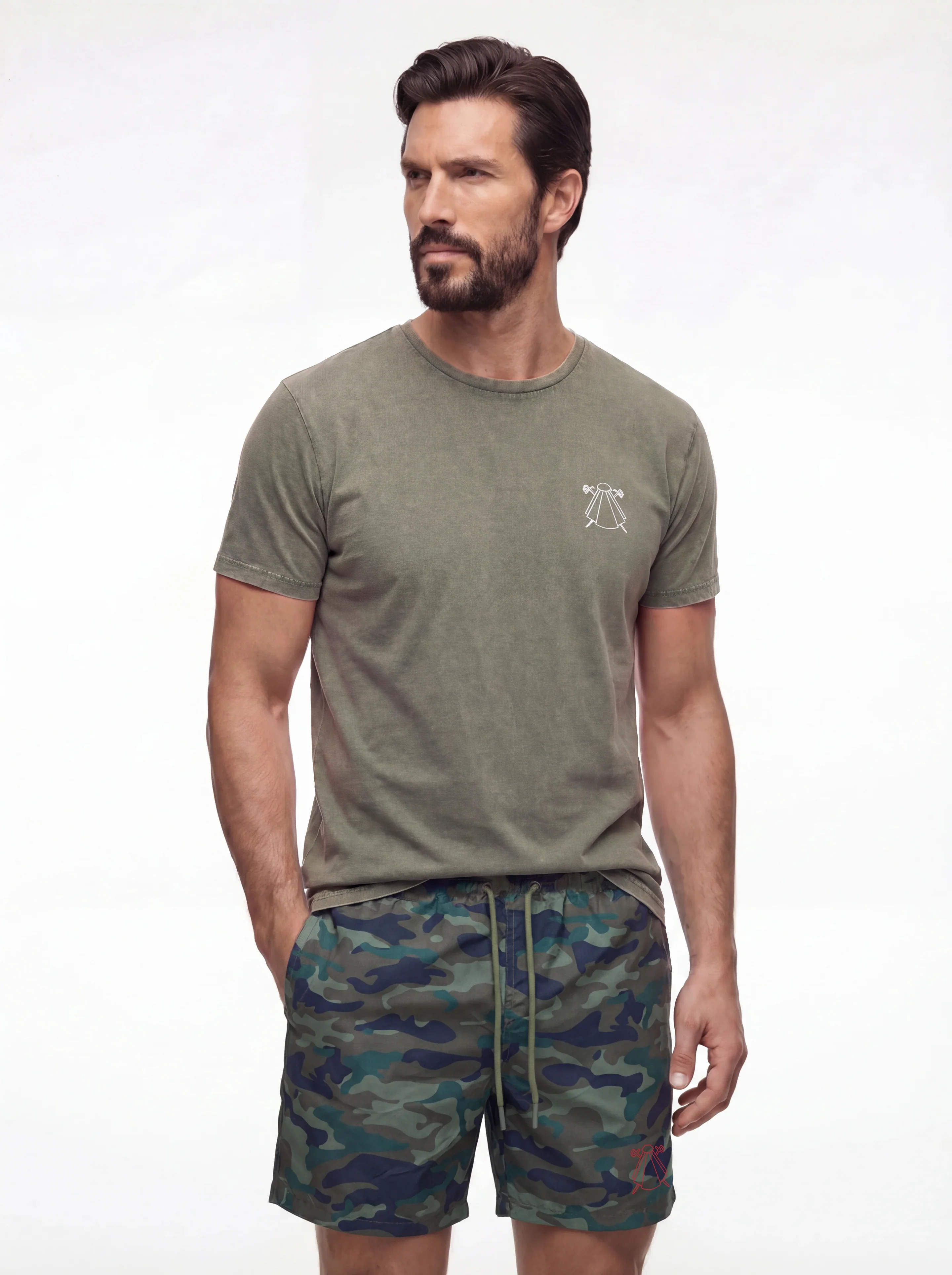 Bañador Verde Kaki Camuflaje Hombre