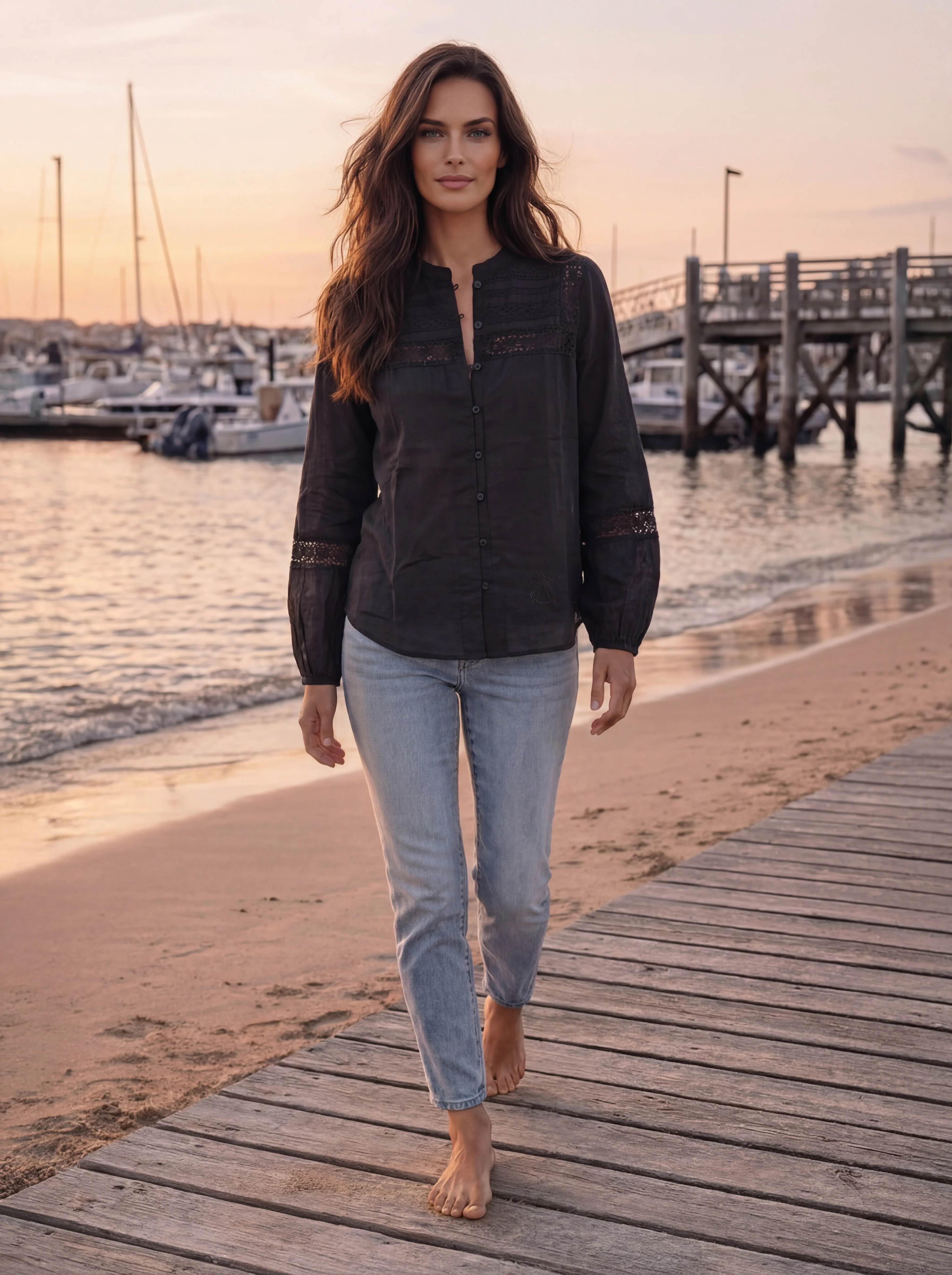 Blusa Negra Castilla Mujer