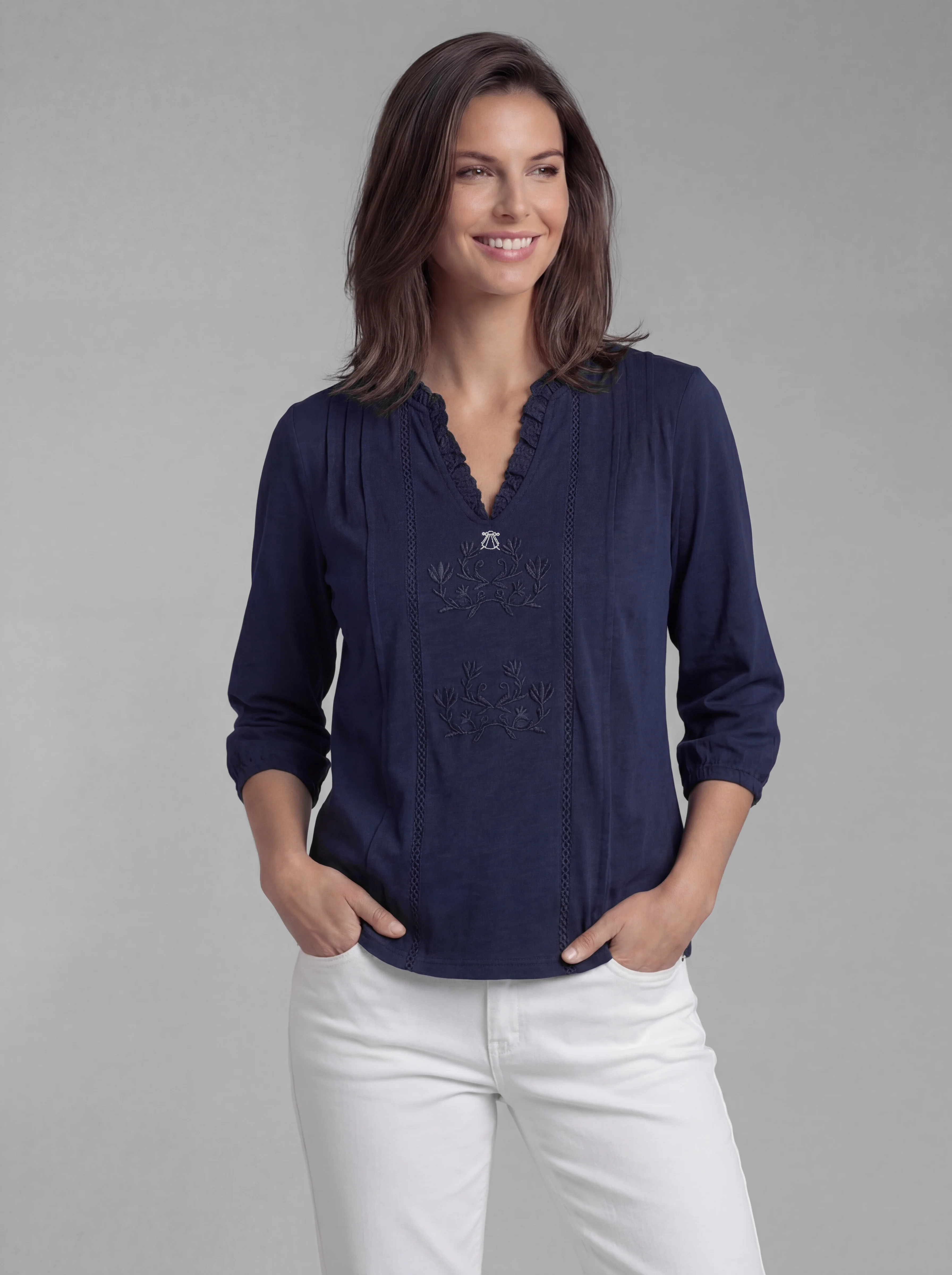 Blusa Romántica Marino Mujer