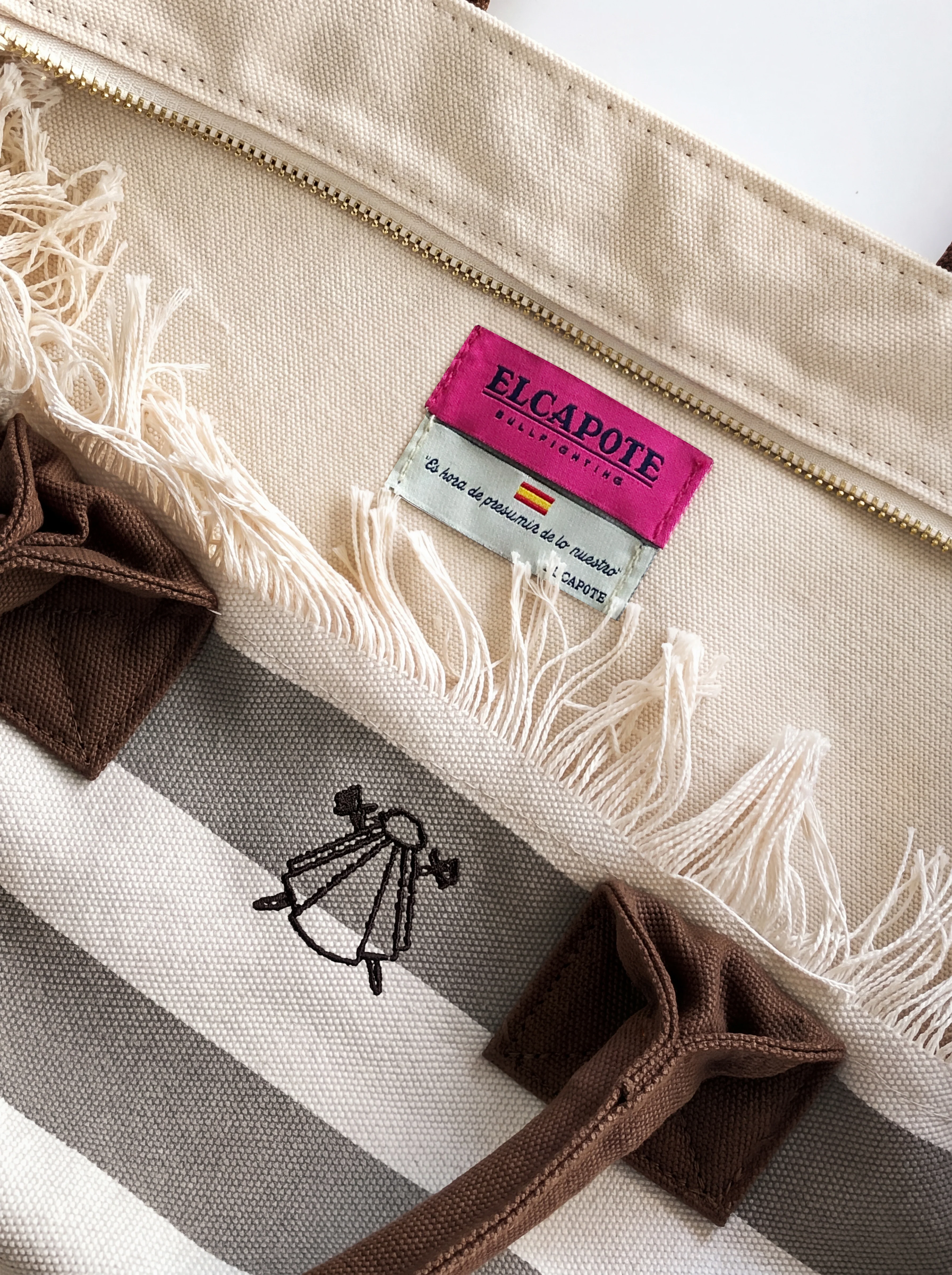 Bolso Tote Lona Rayas Mujer - Image 4