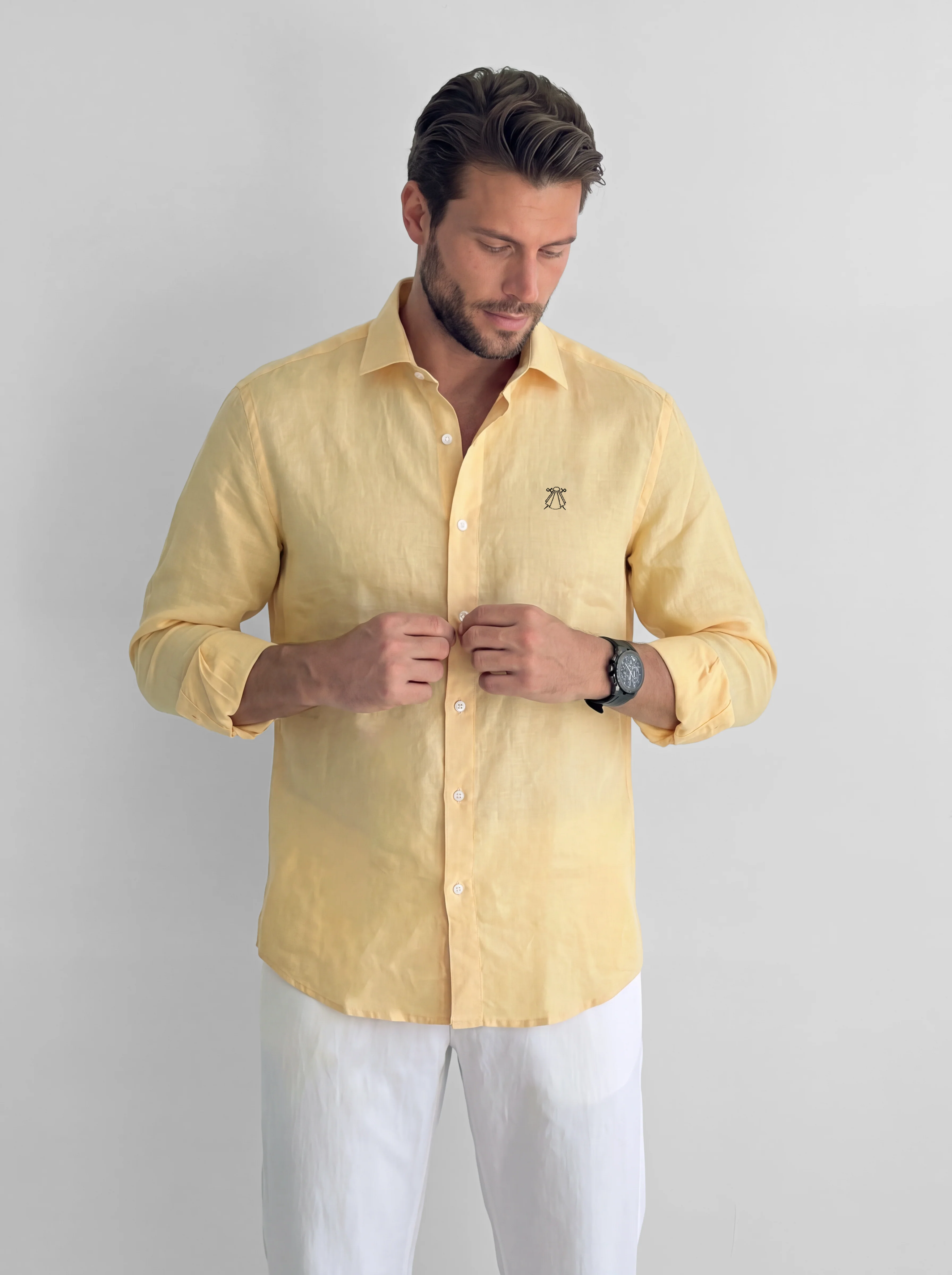 Camisa Amarilla Lino Hombre