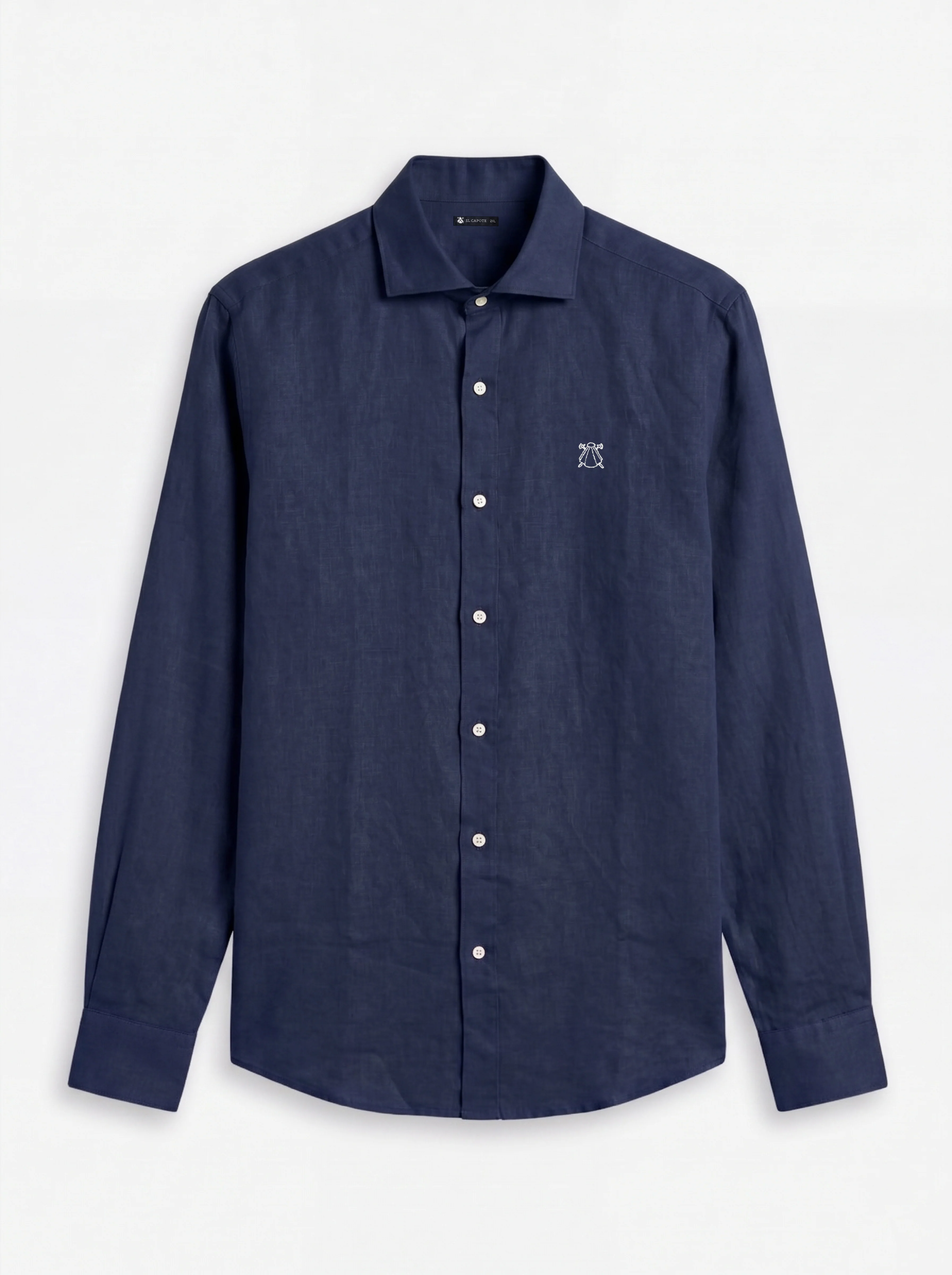 Camisa Azul Marino Lino Hombre - Image 2