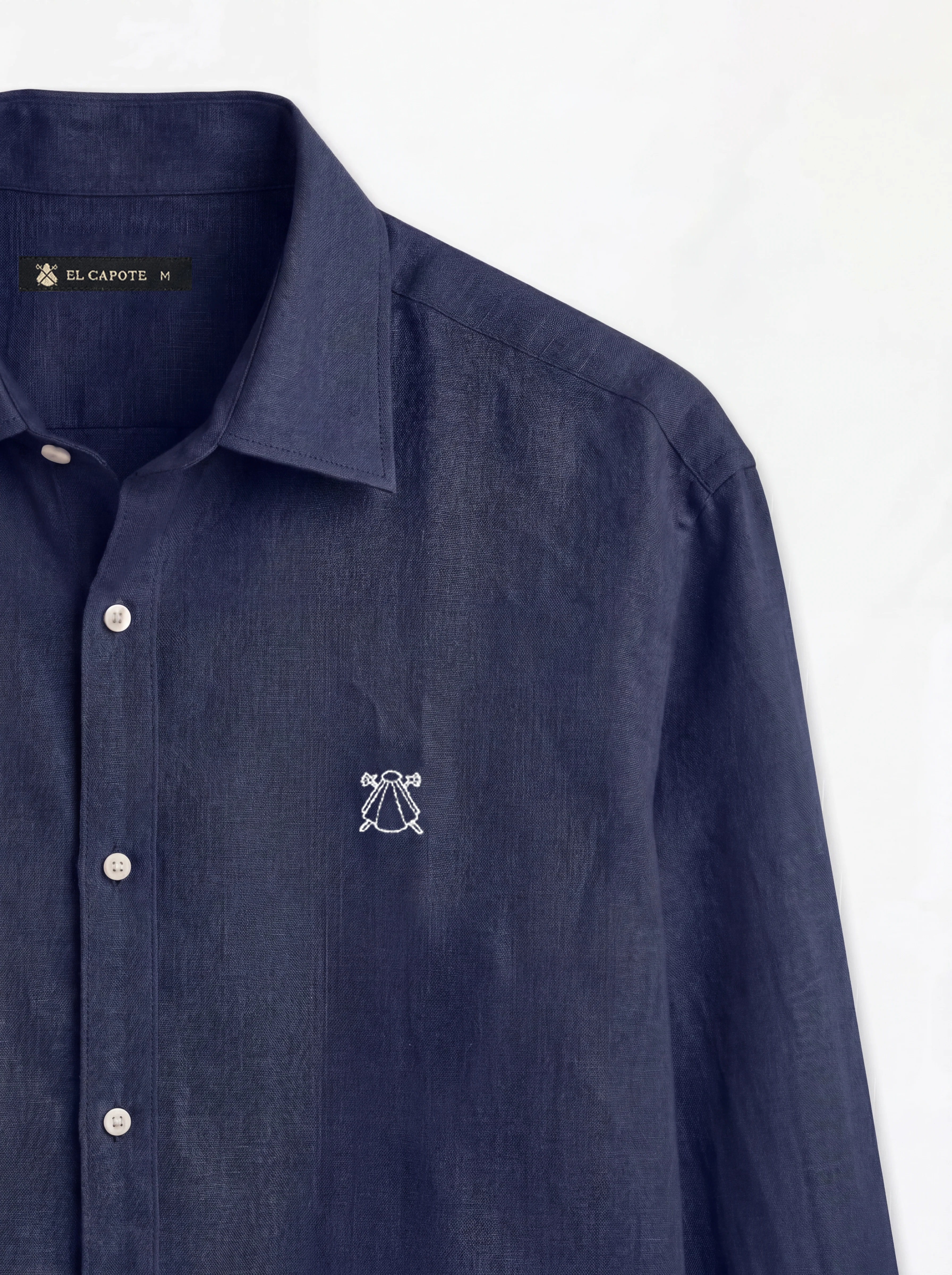 Camisa Azul Marino Lino Hombre - Image 4