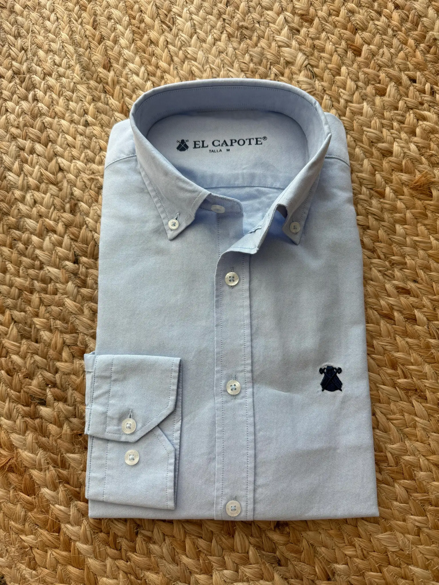 Camisa Azul Oxford Claro Cuello Botón Hombre - Image 5