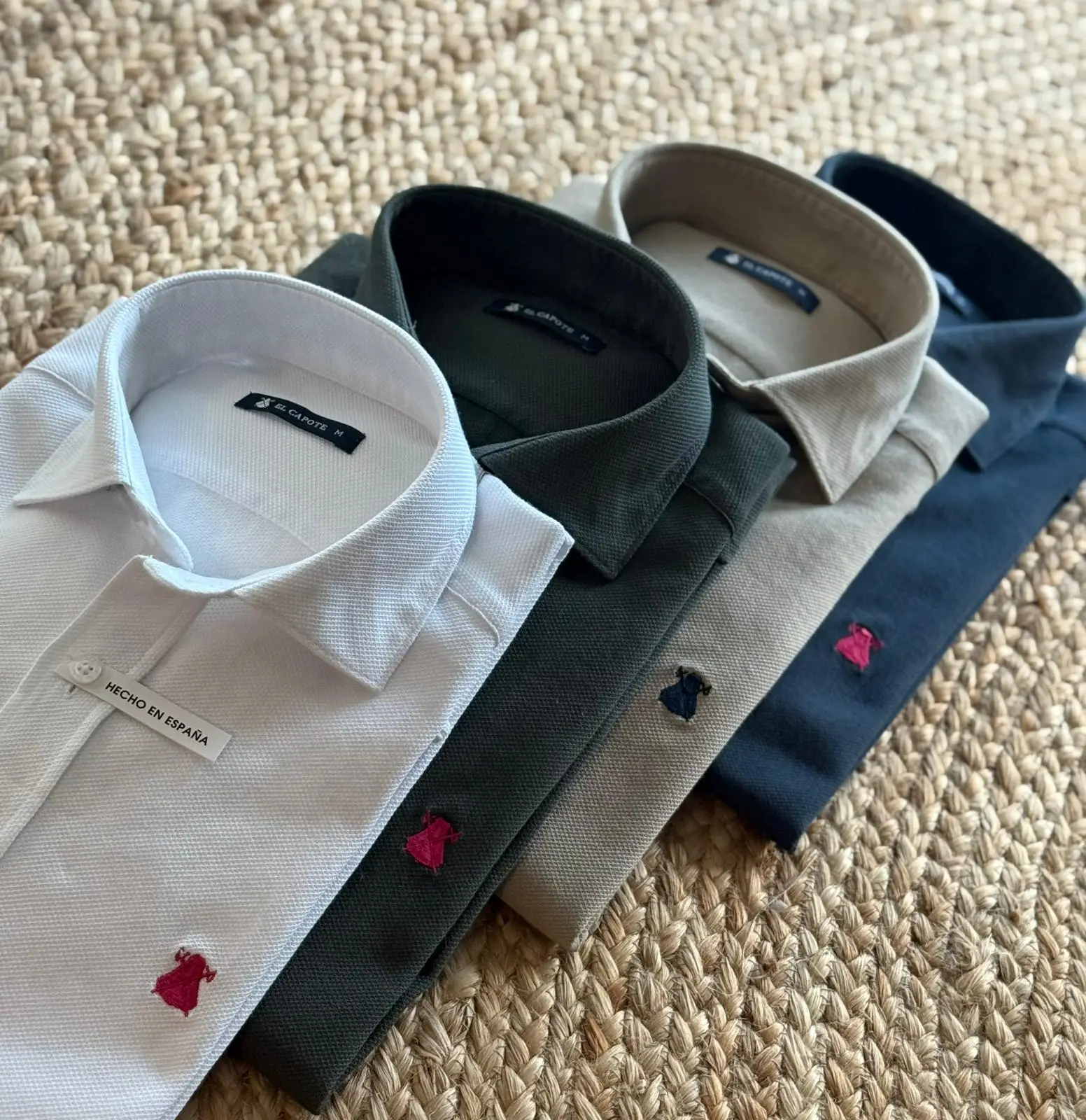 Camisa Camel Nido de Abeja Capote Azul Hombre - Image 6