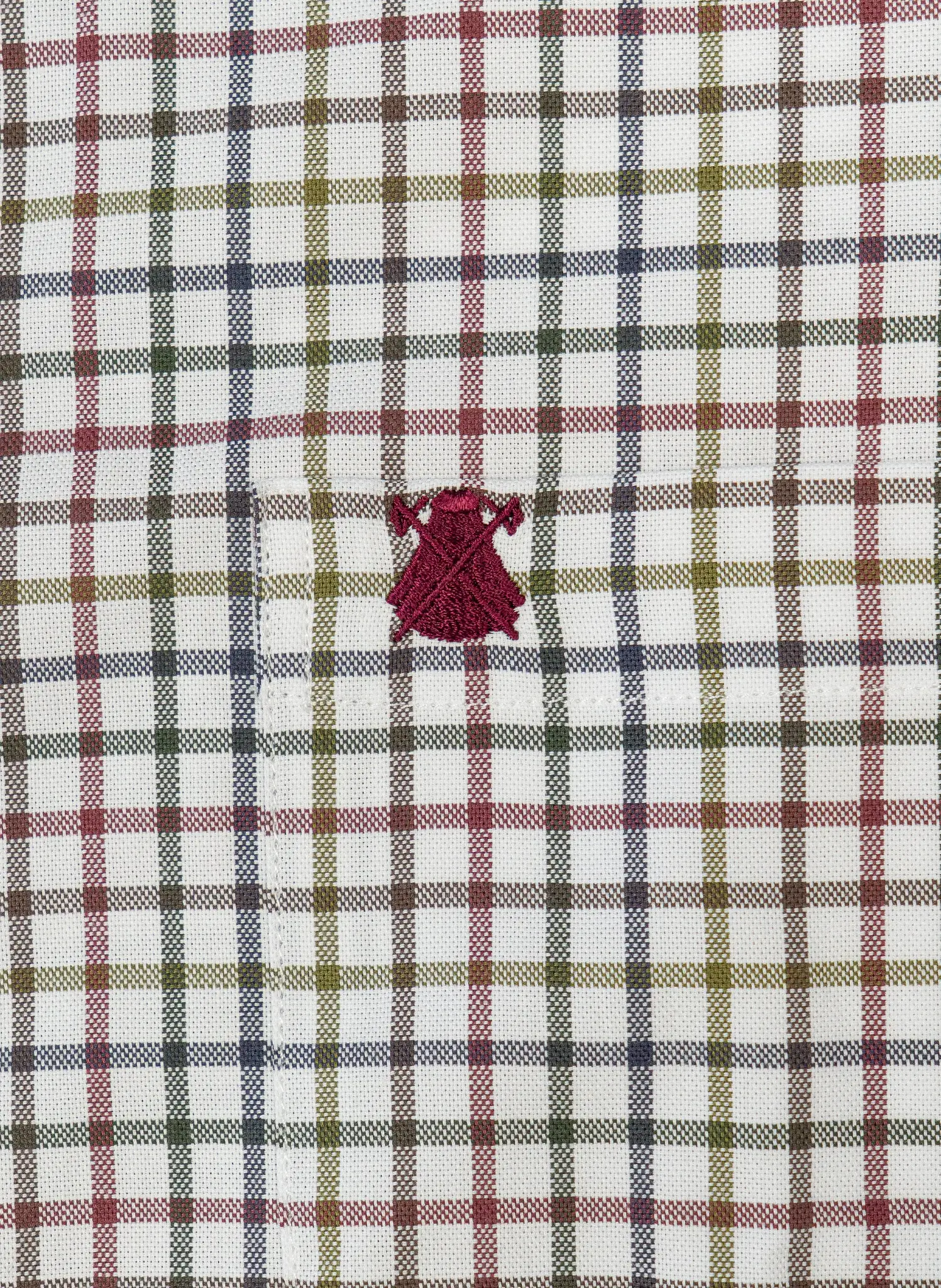 Camisa Cuadros Cinta España Cuello Botón y Bolsillo Hombre - Image 3