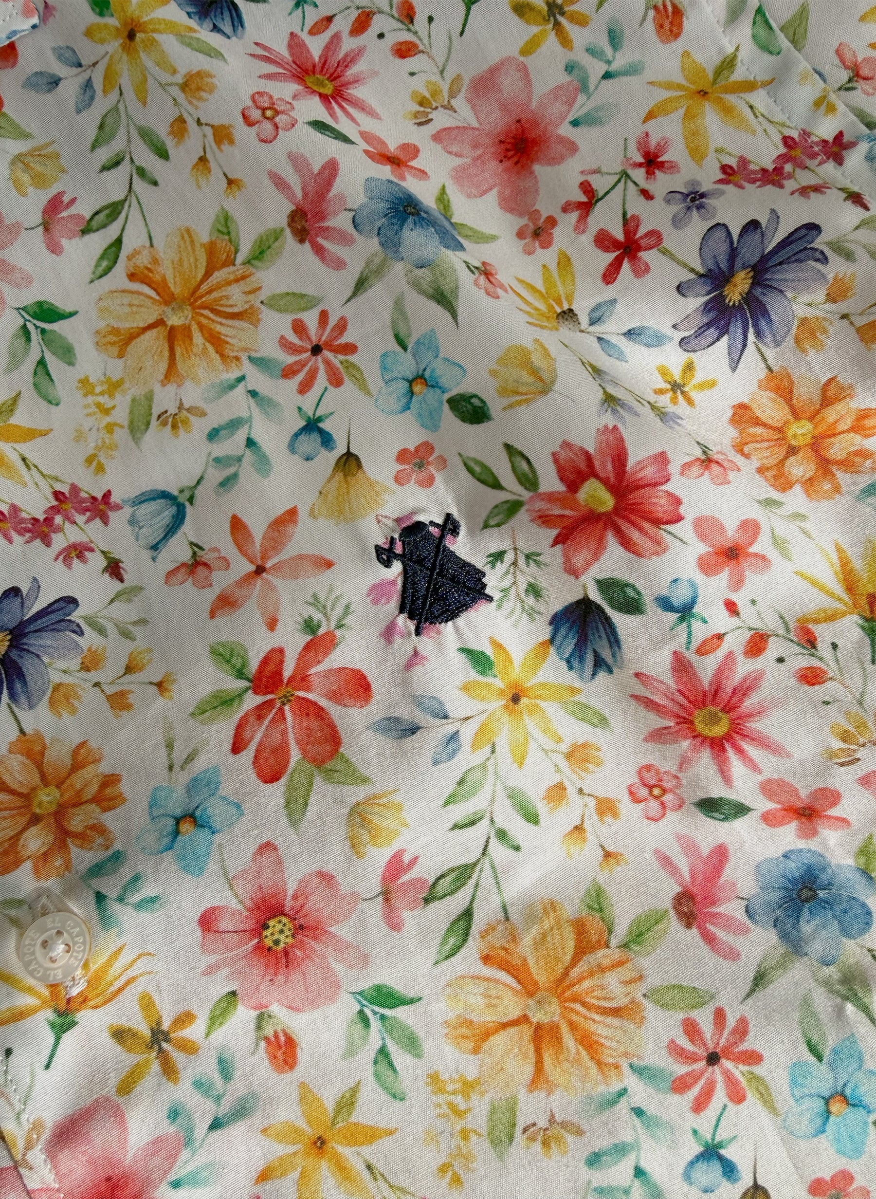 Camisa Blanca Flores Multicolor Hombre - Image 4