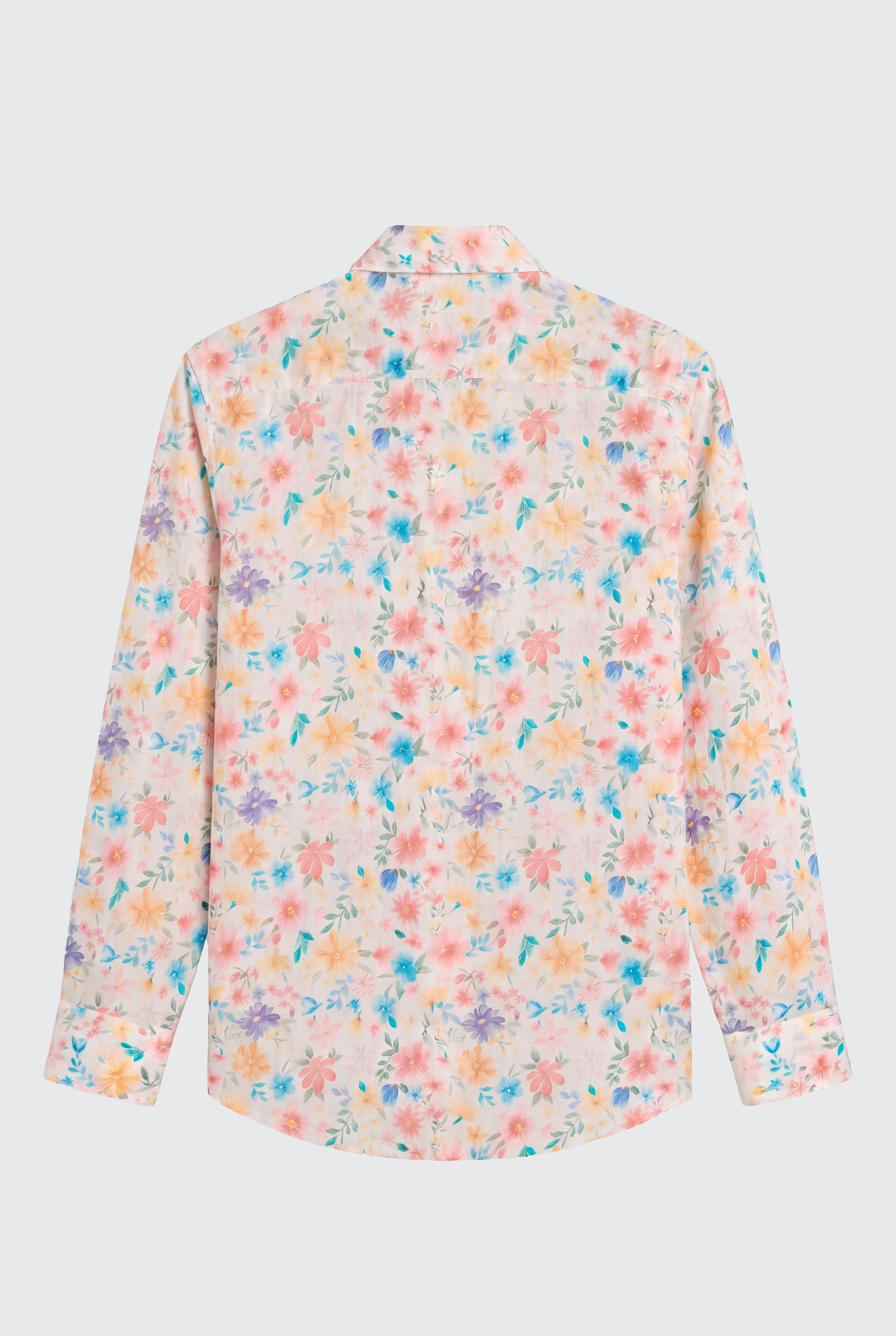 Camisa Blanca Flores Multicolor Hombre - Image 5