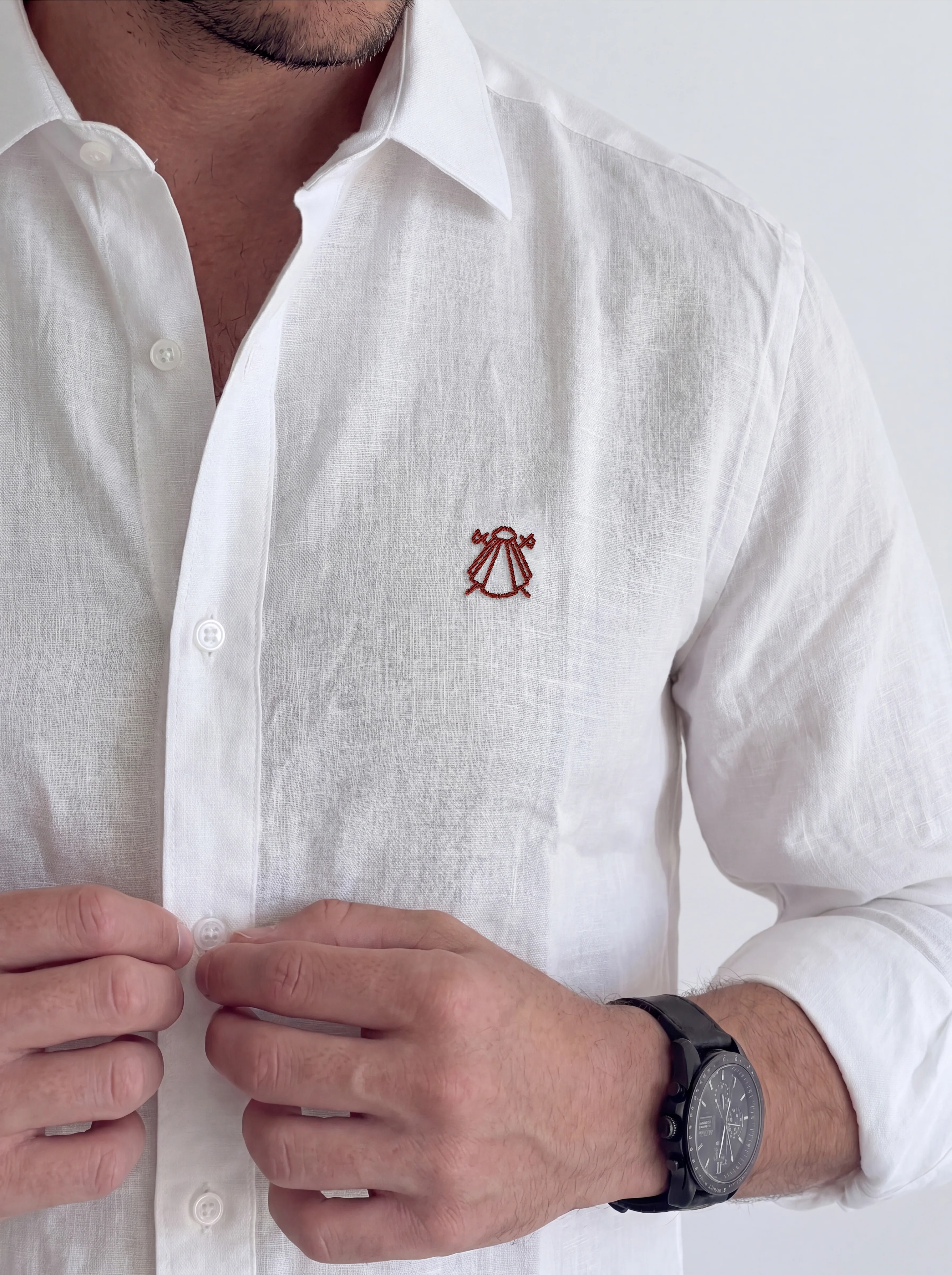 Camisa Blanca Lino Hombre - Image 3