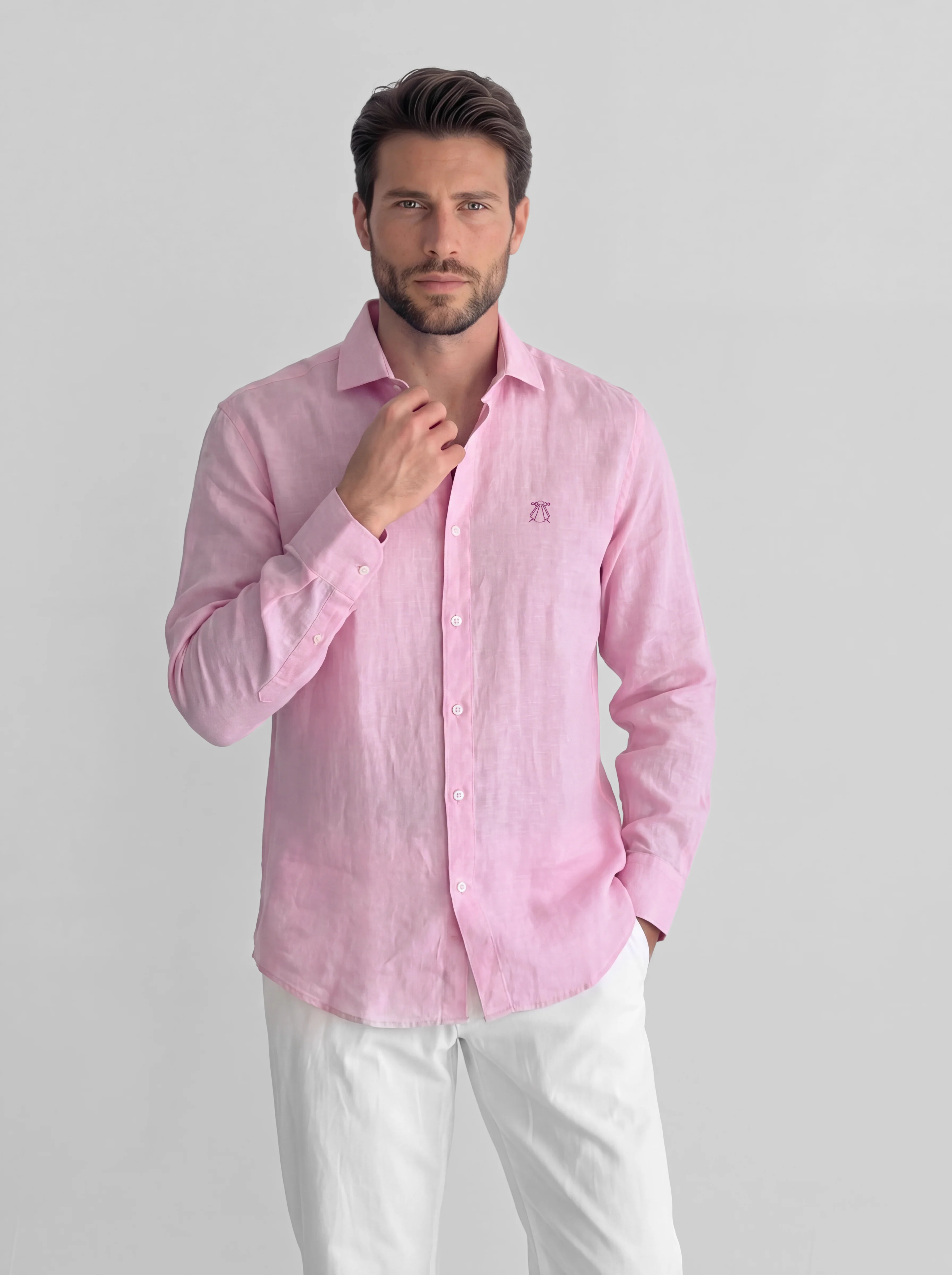Camisa Rosa Palo Lino Hombre