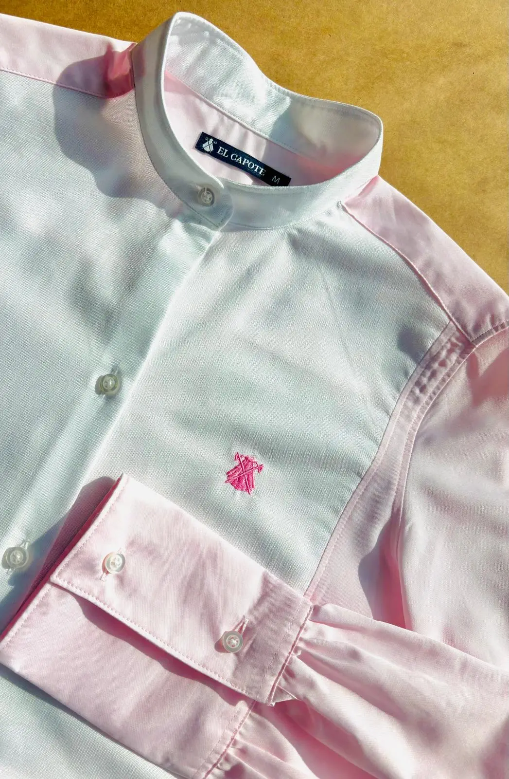 Camisa Rosa y Blanca Combinada Mujer - Image 4