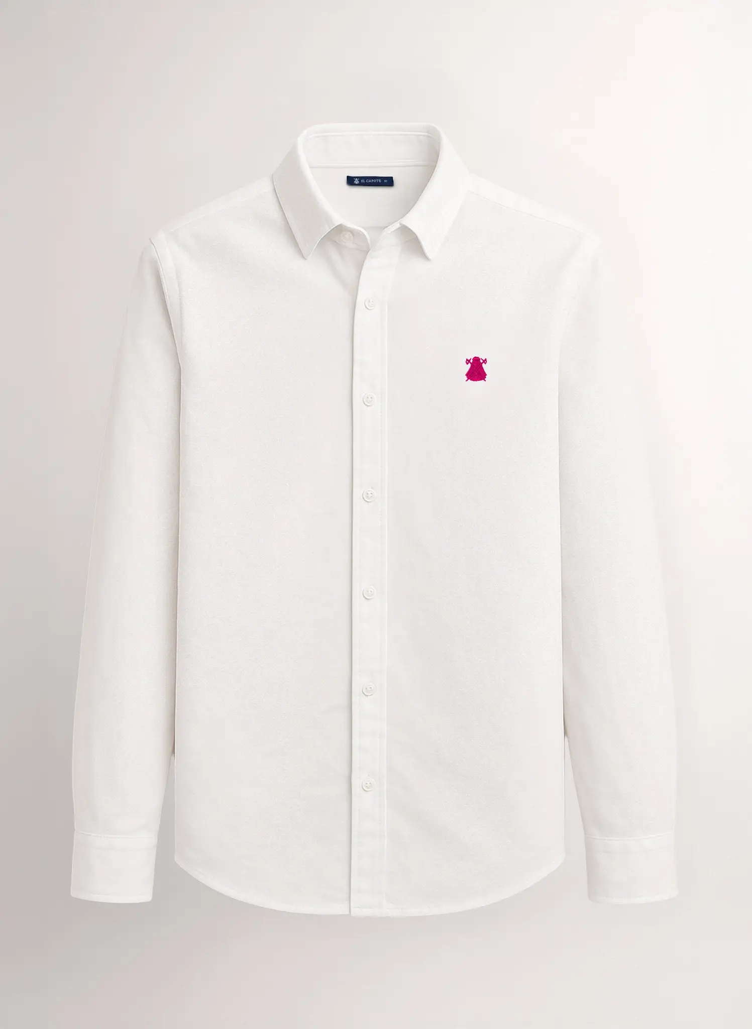 Camisa Blanca Nido de Abeja Capote Rosa Hombre - Image 2