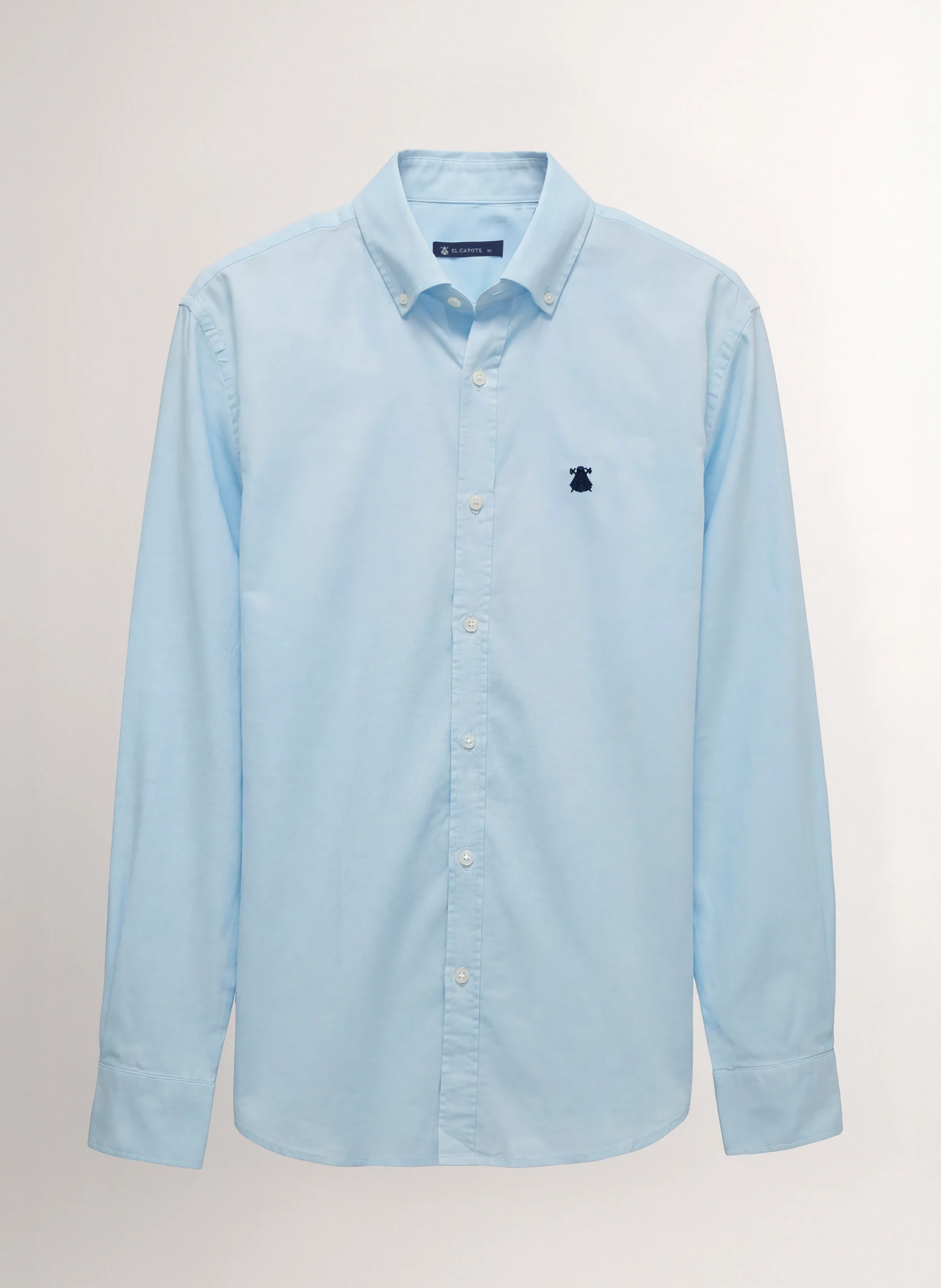 Camisa Celeste Popelín Cuello Botón Hombre - Image 2