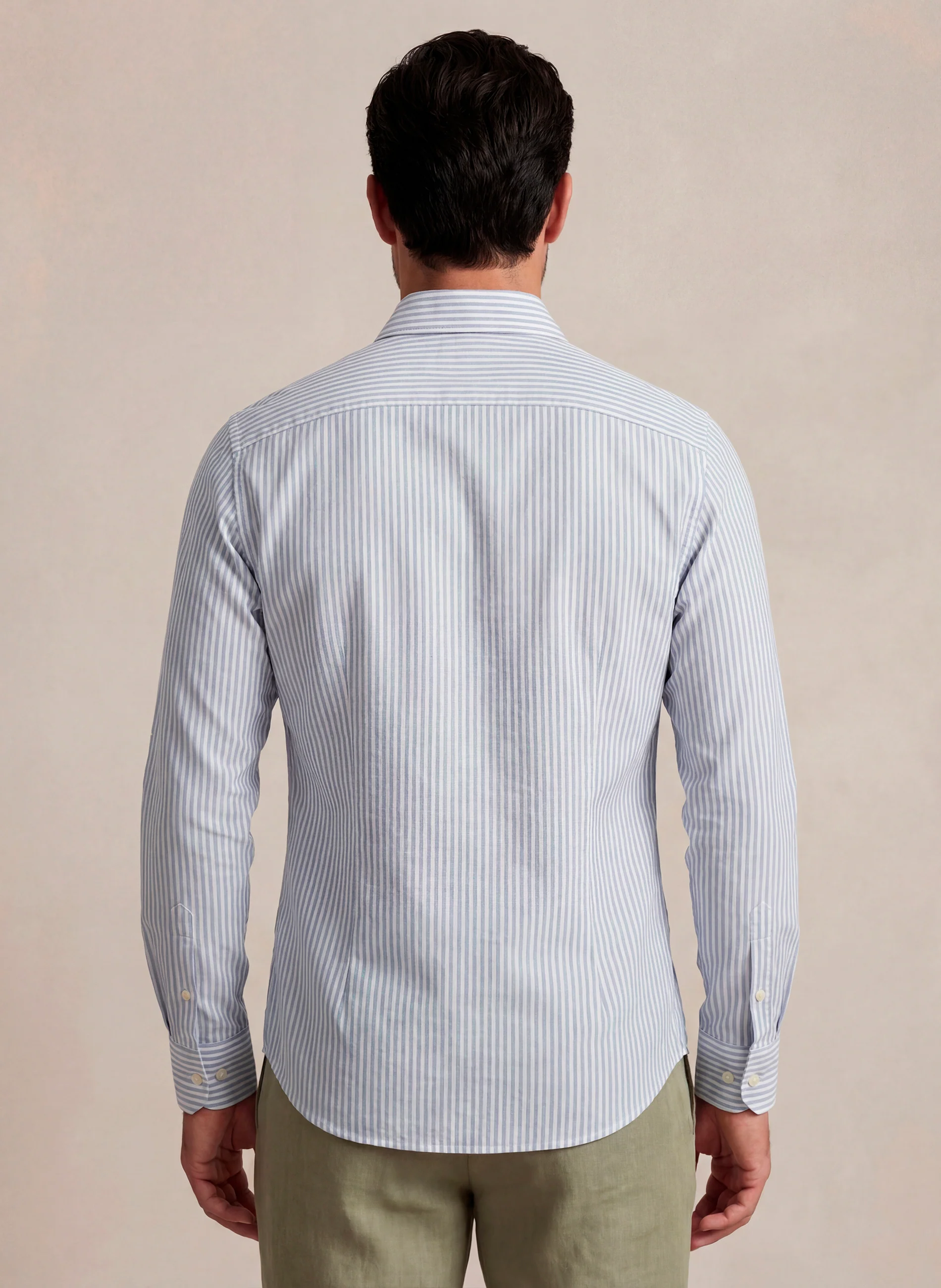 Camisa Blanca Rayas Azules Hombre - Image 4