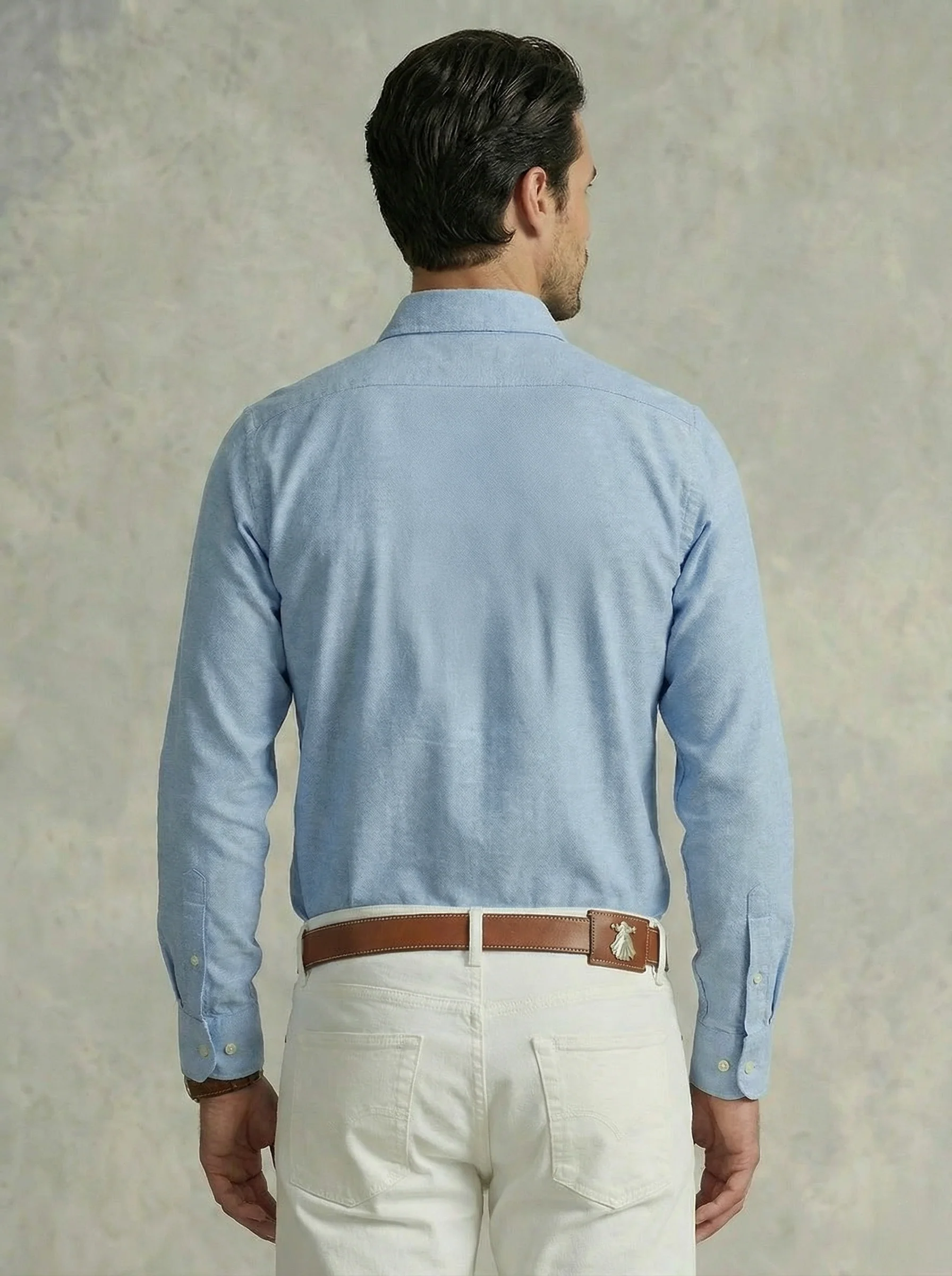 Camisa Celeste Estructura Suave Hombre - Image 2
