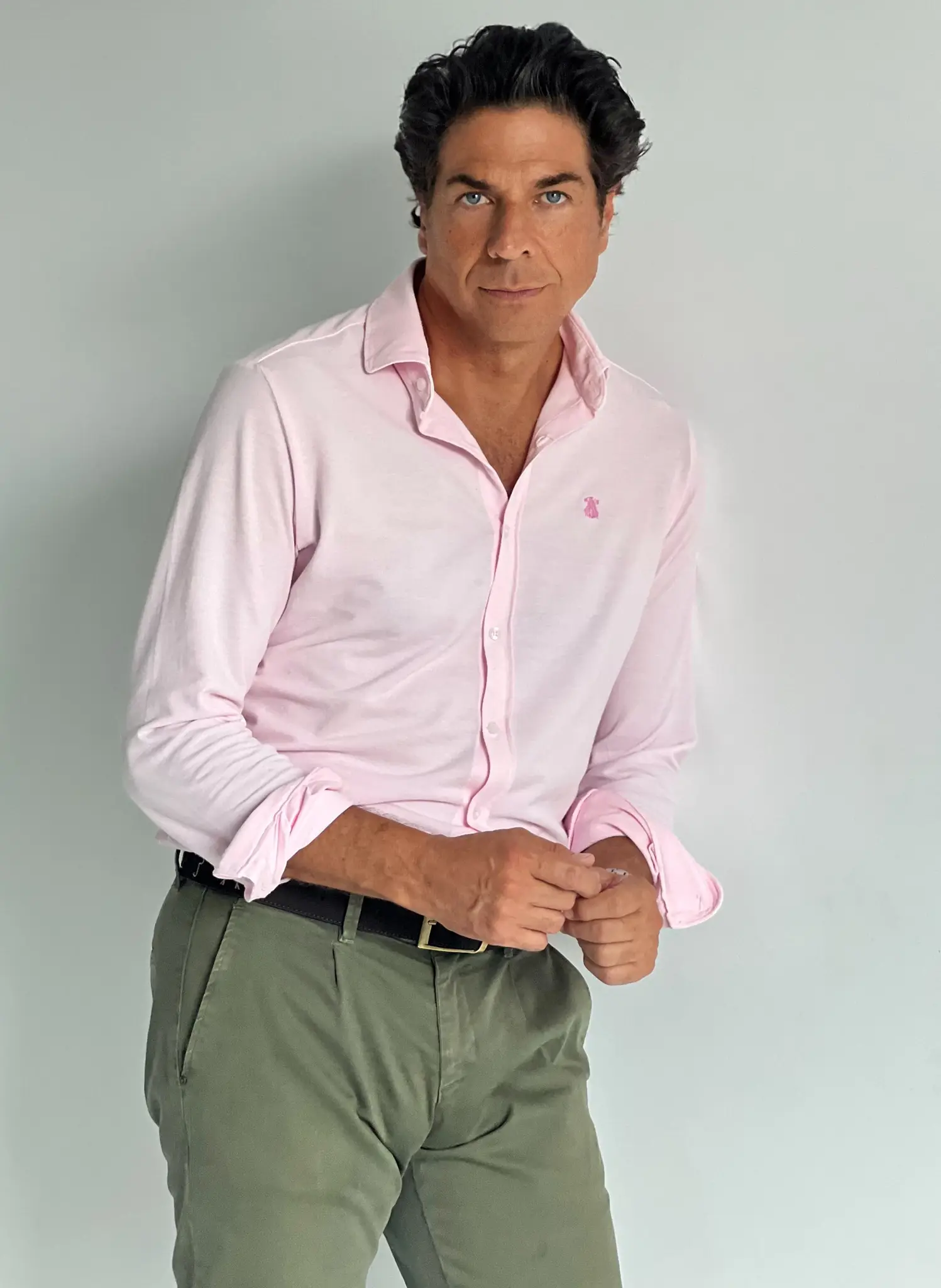 Camisa Rosa Piqué Fino Hombre - Image 2