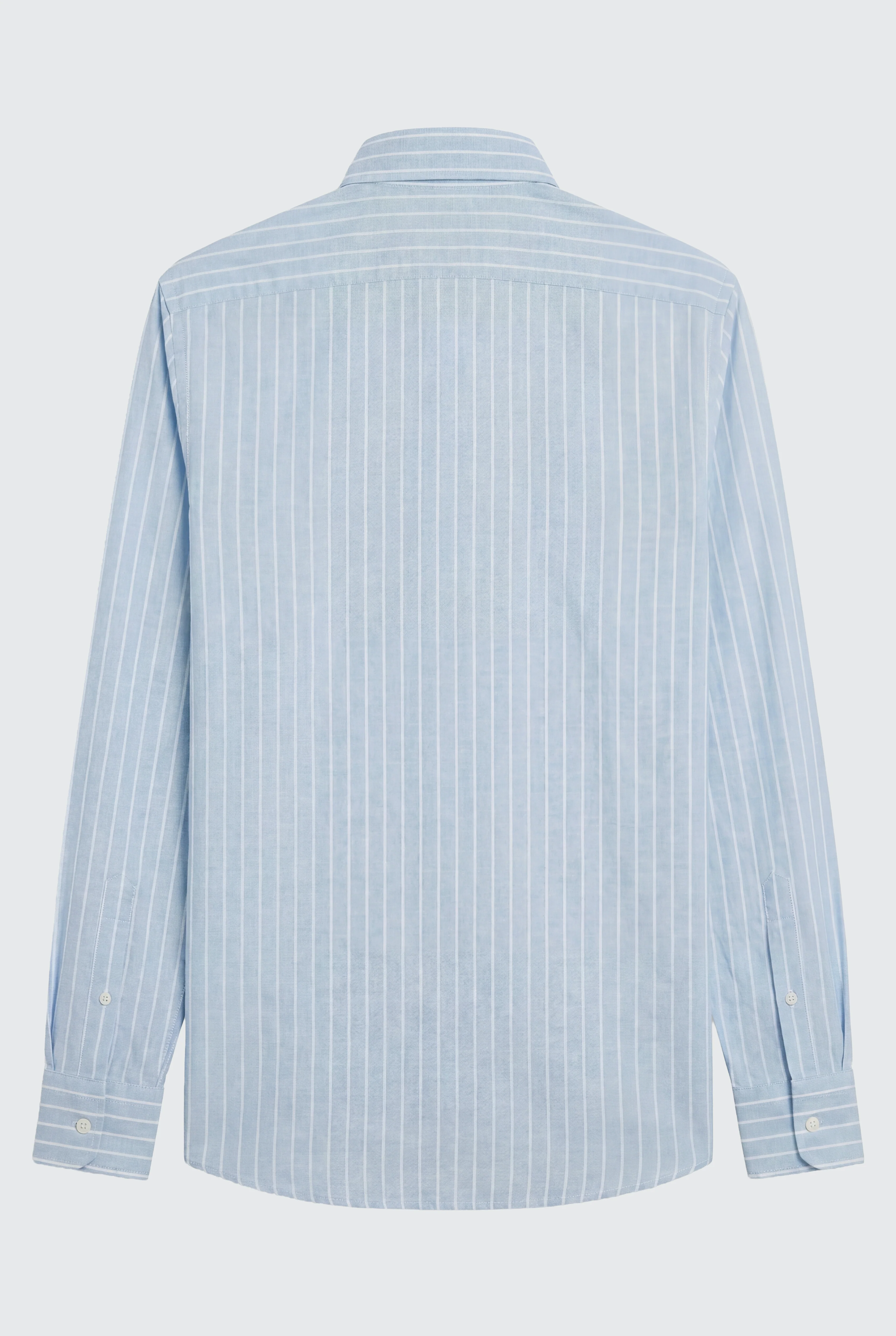 Camisa Celeste Raya Blanca Hombre - Image 4
