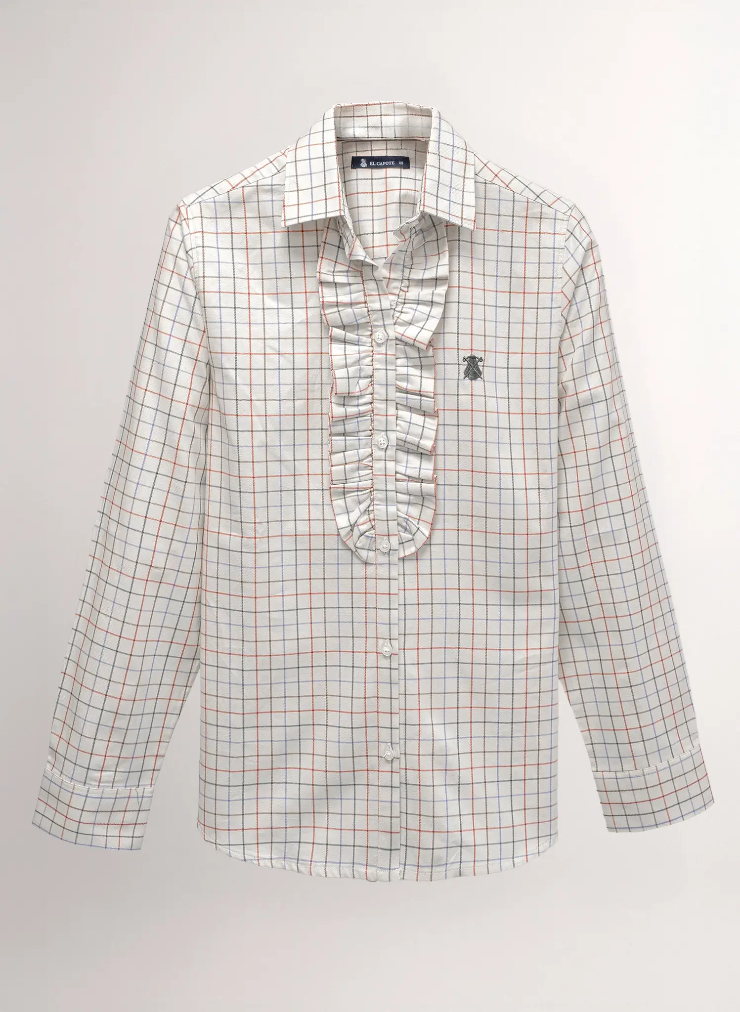 Camisa Cuadro Caza Pechera Volantes Mujer - Image 2