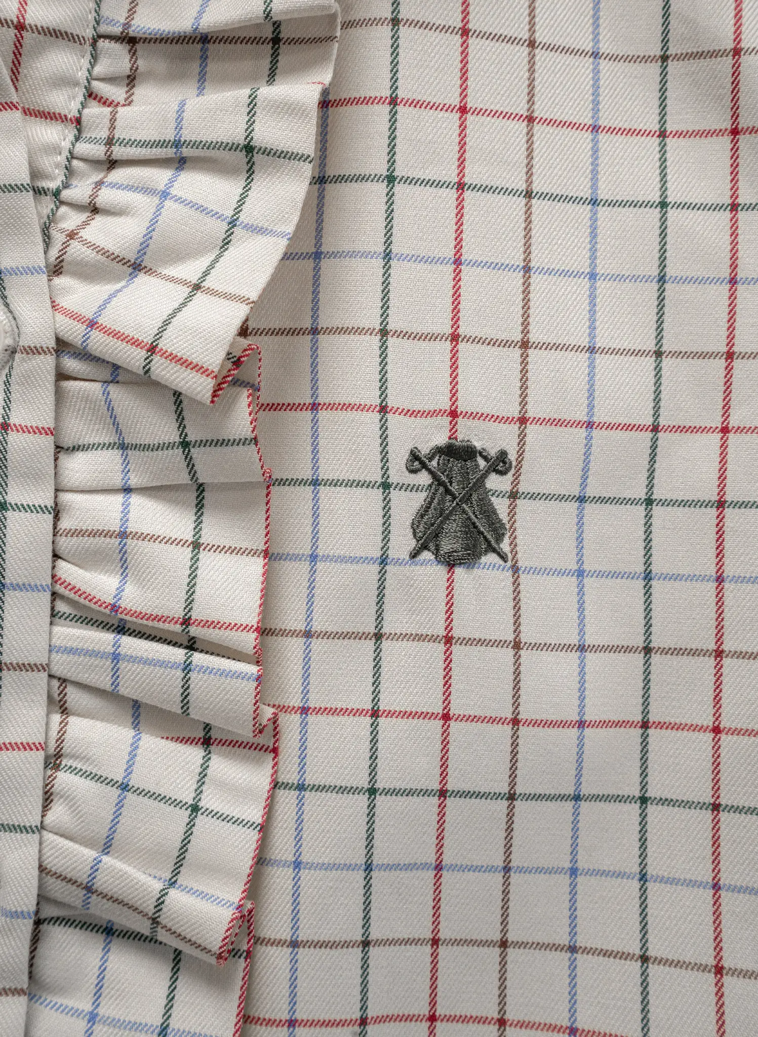 Camisa Cuadro Caza Pechera Volantes Mujer - Image 5