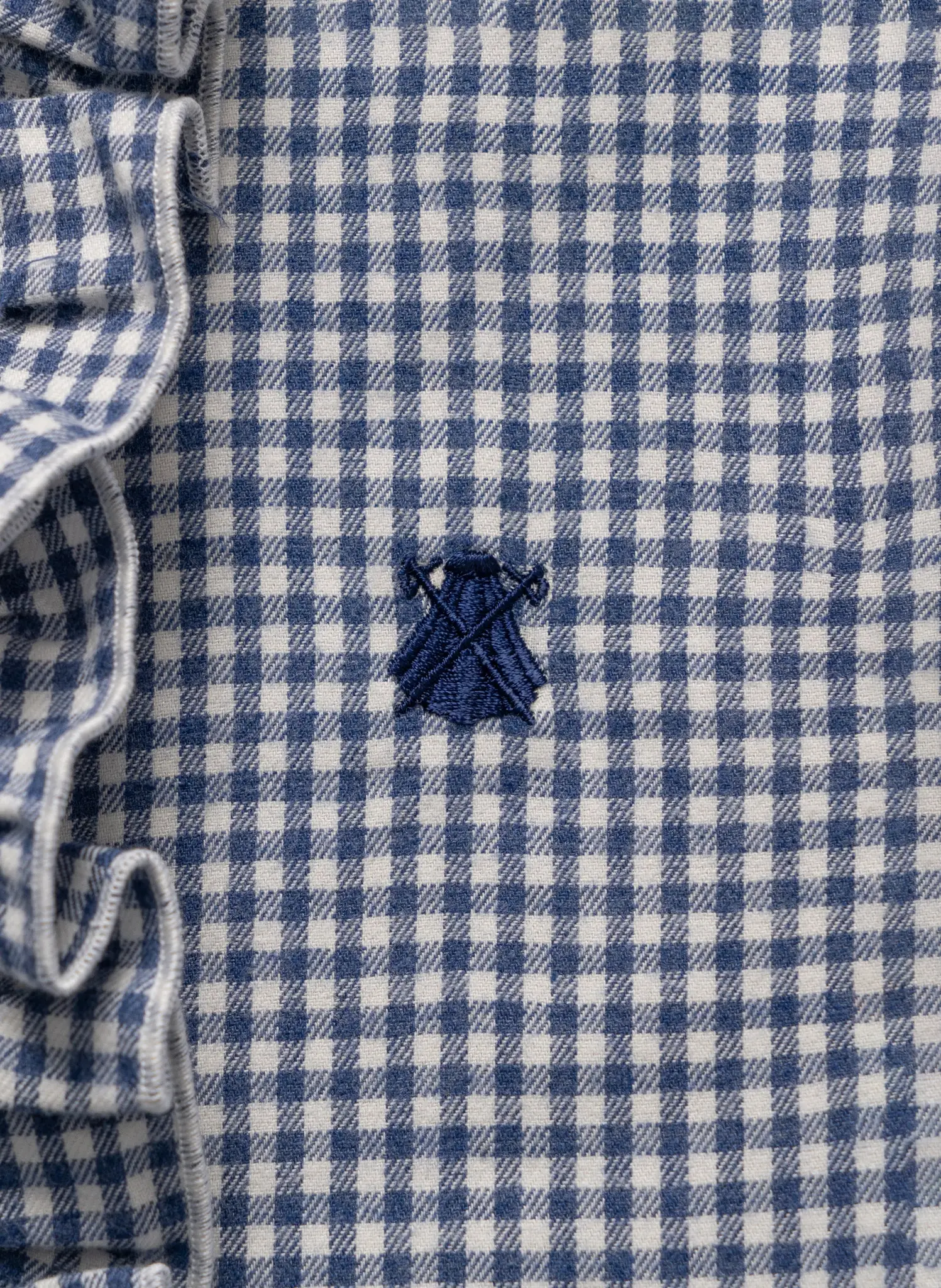 Camisa Cuadro Vichy Azul Villela Volantes - Image 3