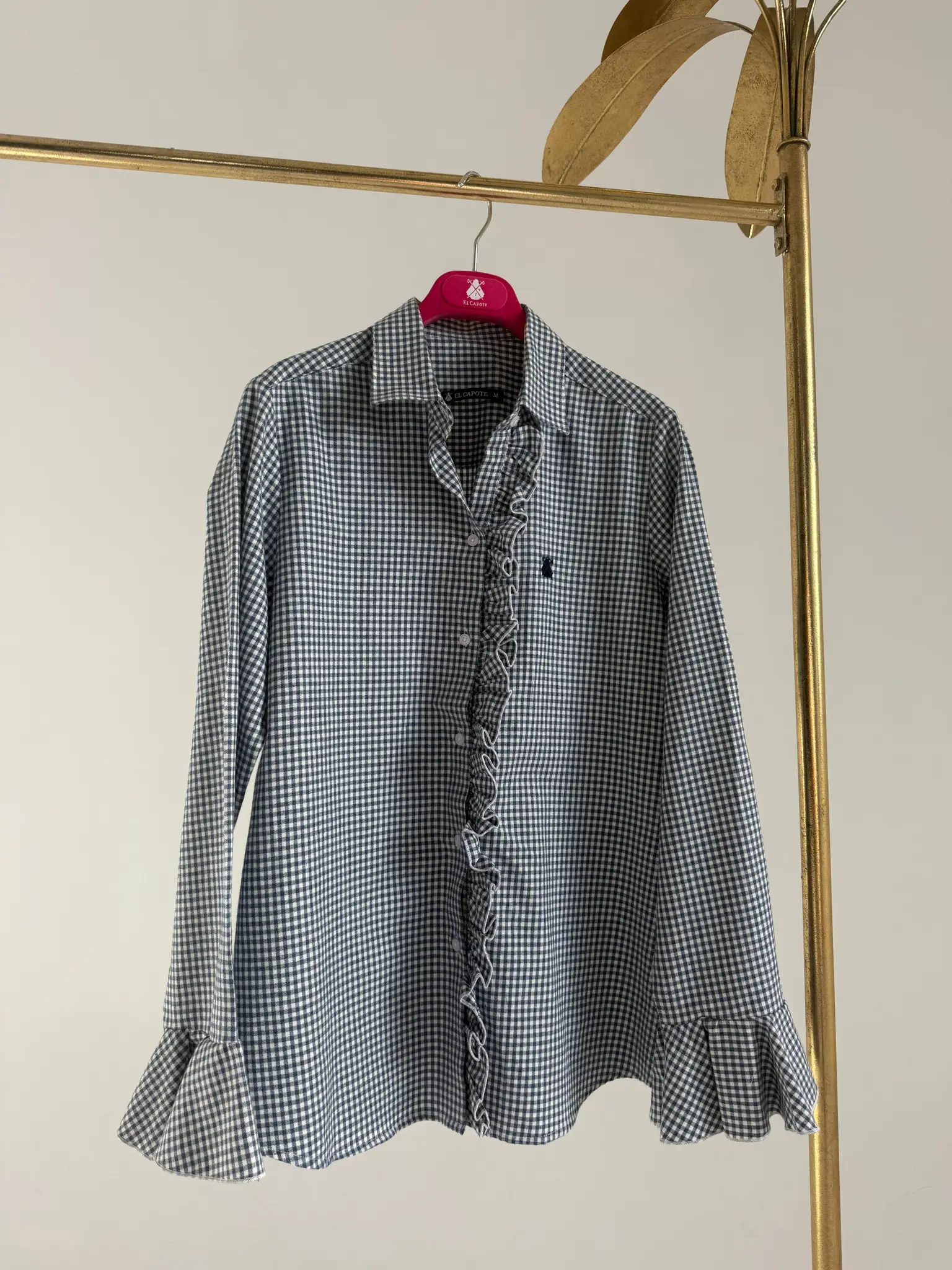 Camisa Cuadro Vichy Azul Villela Volantes - Image 7