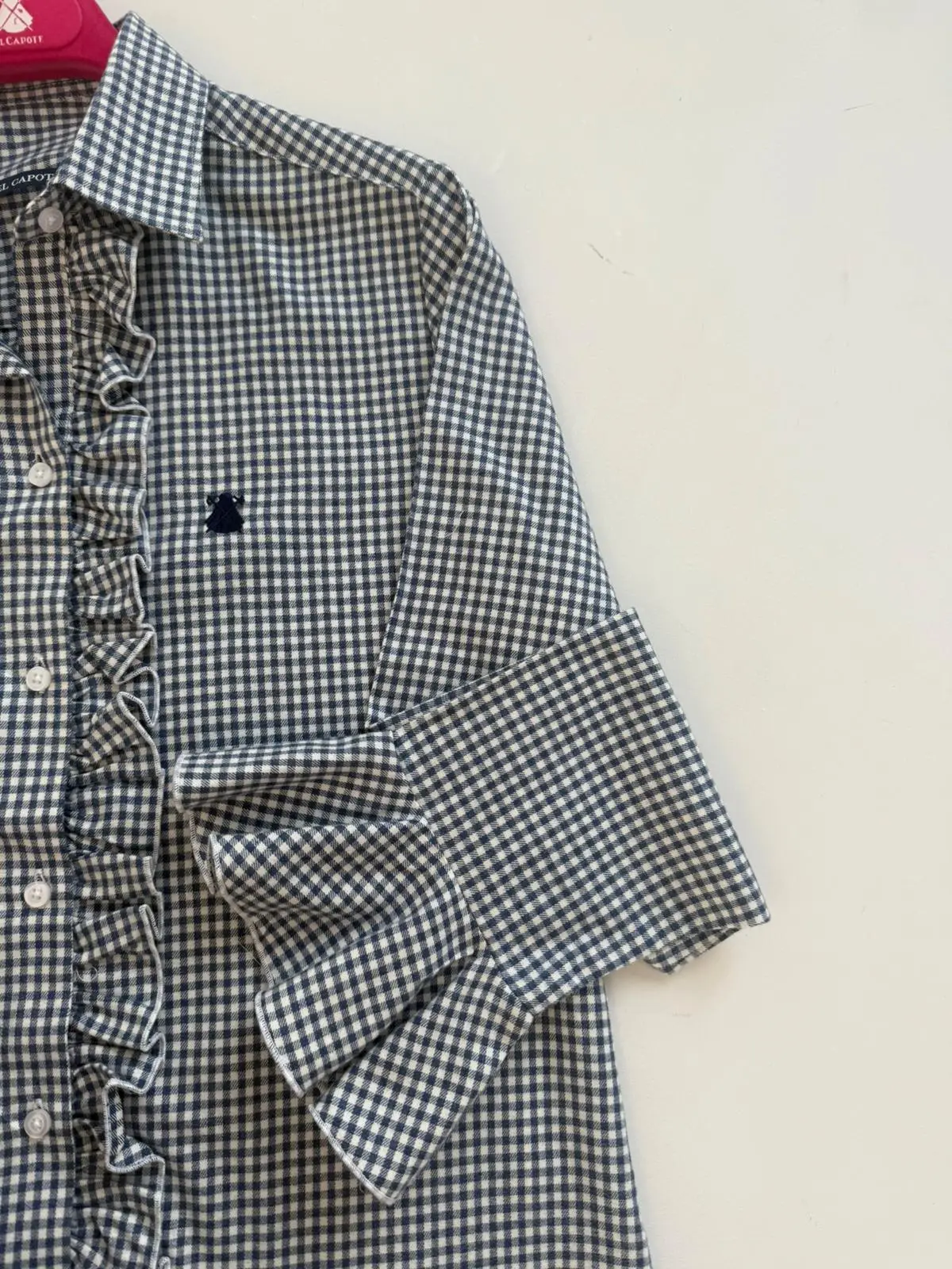 Camisa Cuadro Vichy Azul Villela Volantes - Image 8
