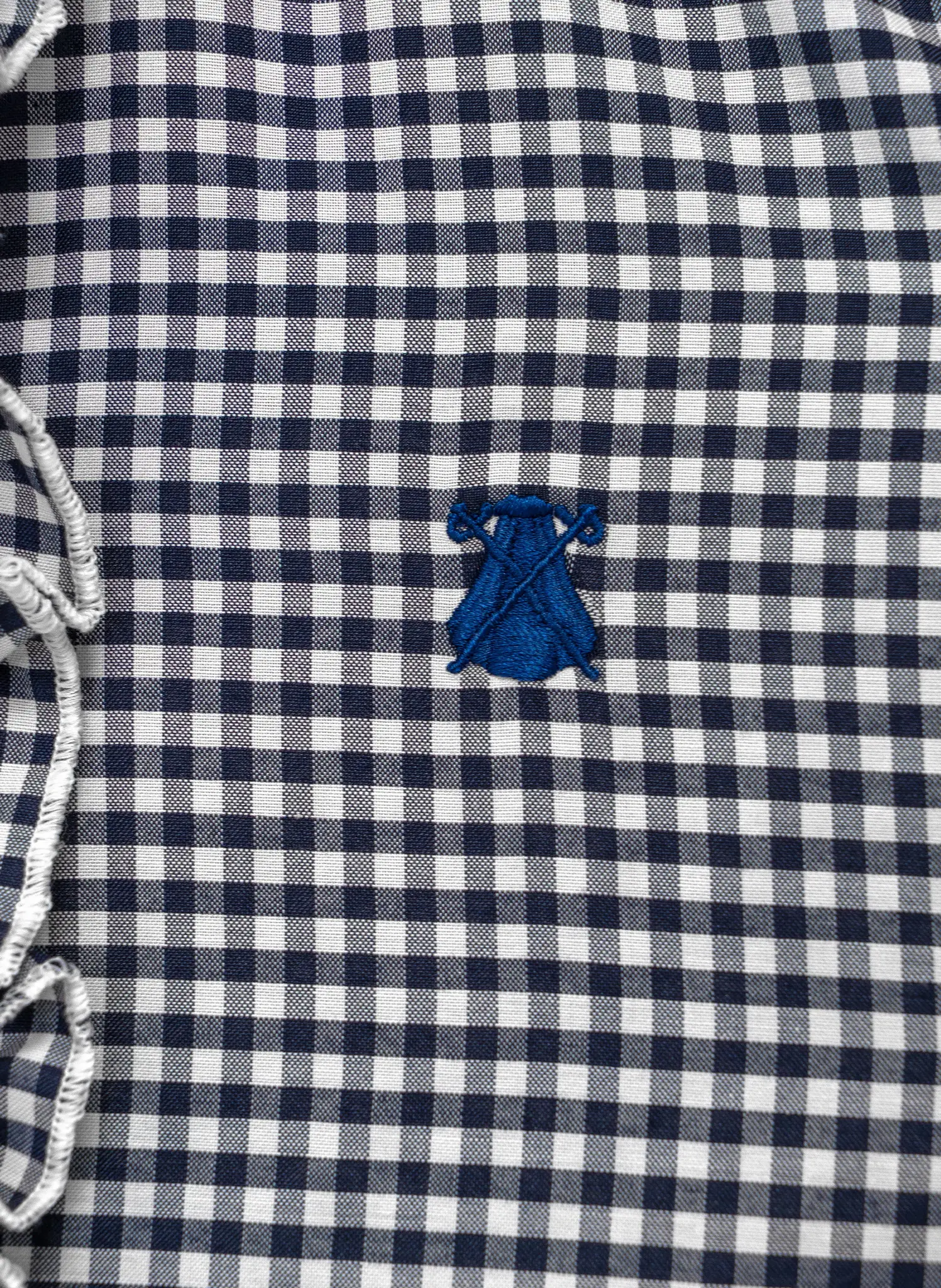 Camisa Cuadro Vichy Azul Volantes Mujer - Image 3
