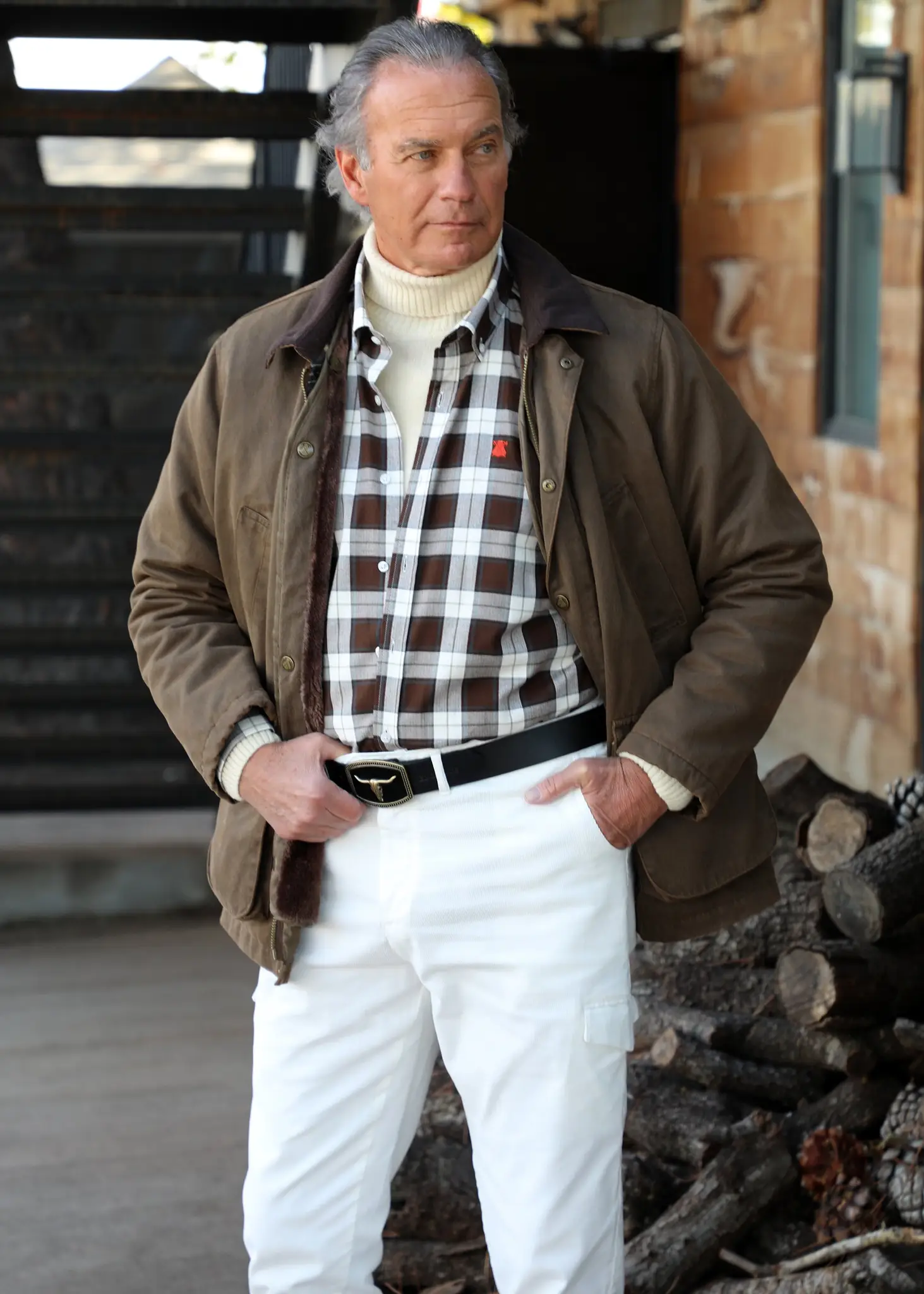Camisa Cuadros Grandes Marrones Villela Hombre