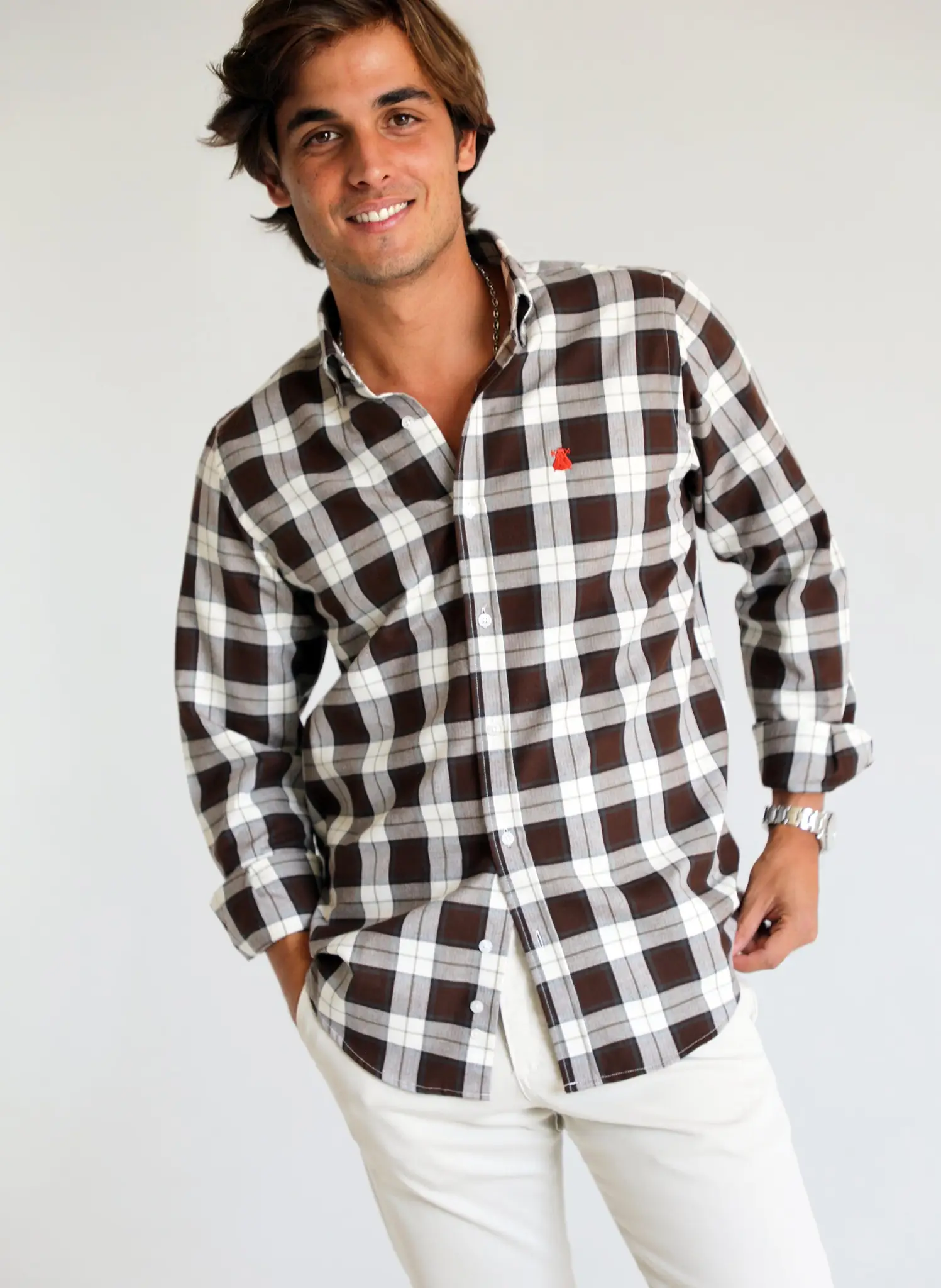 Camisa Cuadros Grandes Marrones Villela Hombre - Image 3