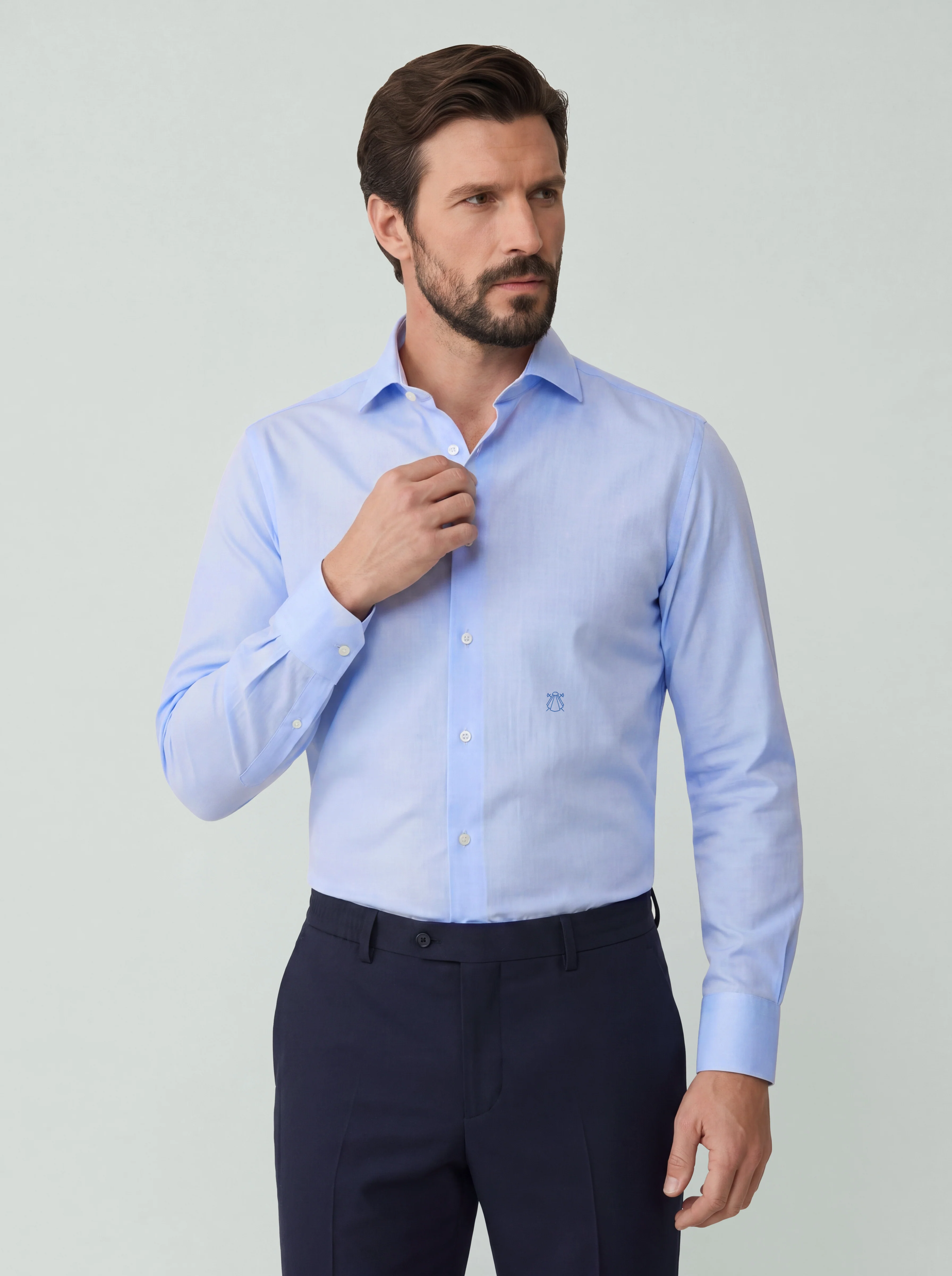 Camisa de Vestir Azul Fila Fil Hombre