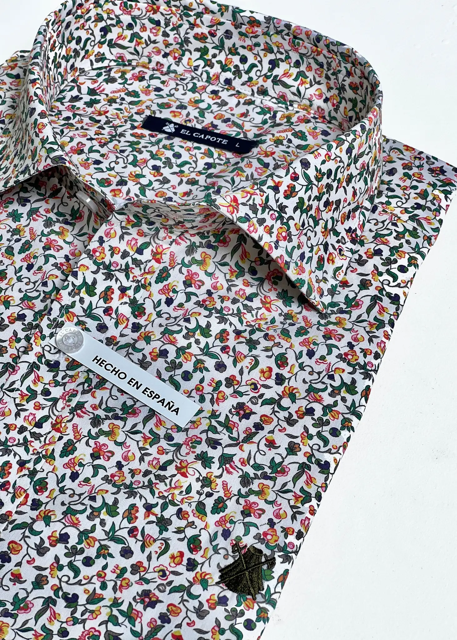 Camisa Estampada Florecitas Verdes Hombre - Image 3