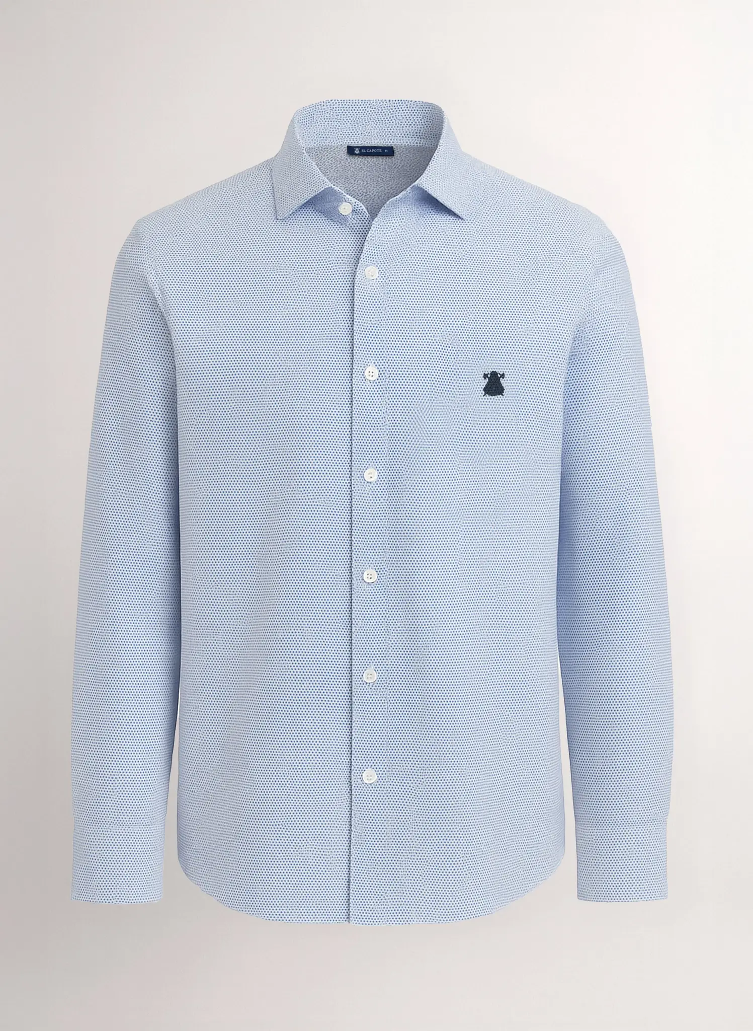 Camisa Estampada Topos Azules Hombre - Image 2