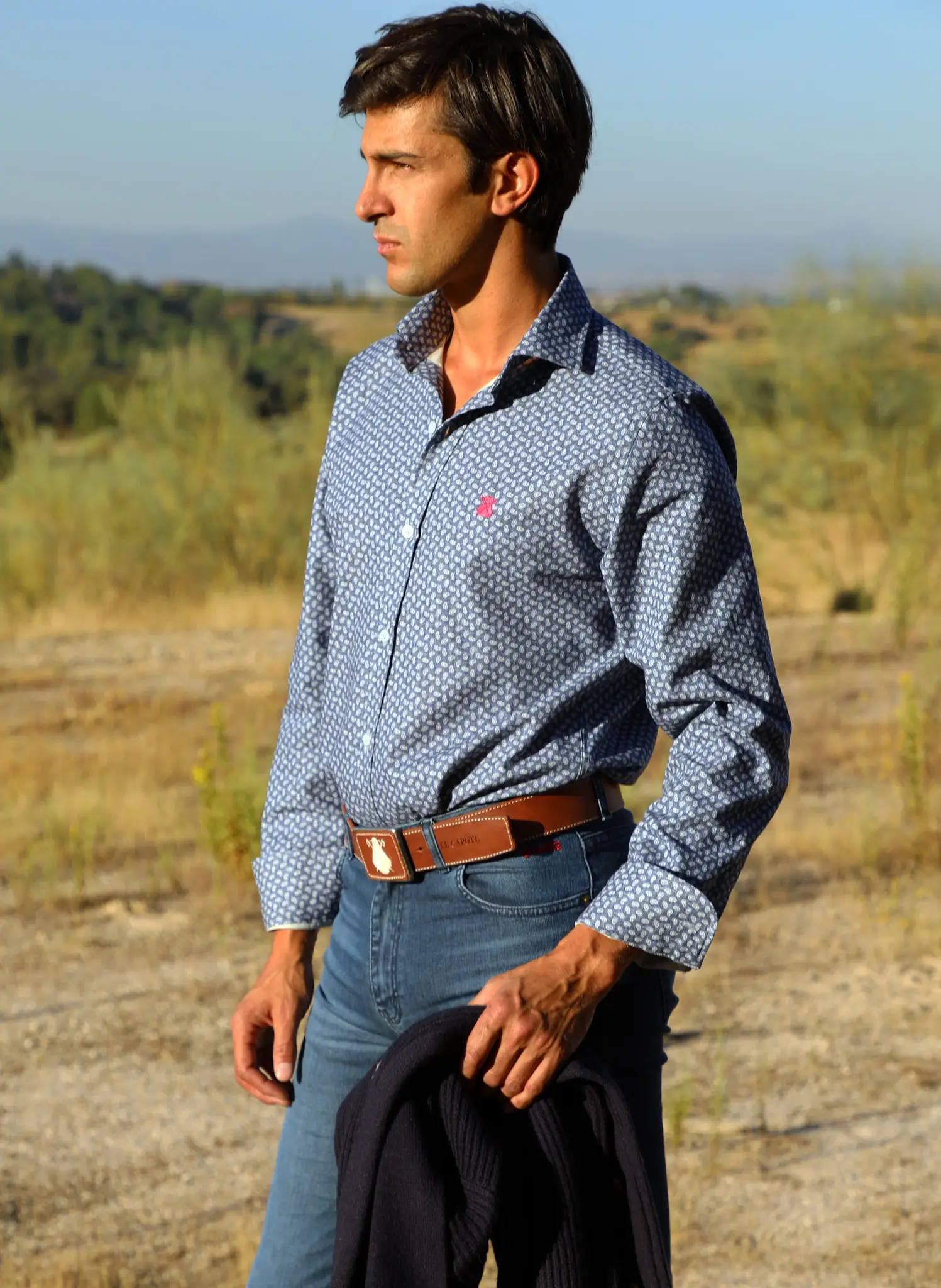 Camisa Azul Estampado Cachemir Hombre - Image 4