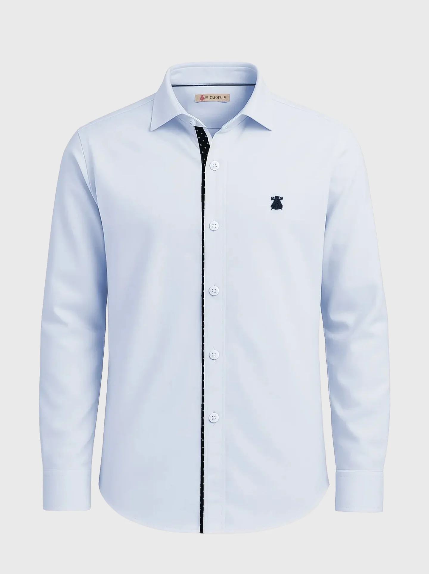 Camisa Azul Oxford Cinta Lunares Hombre - Image 3