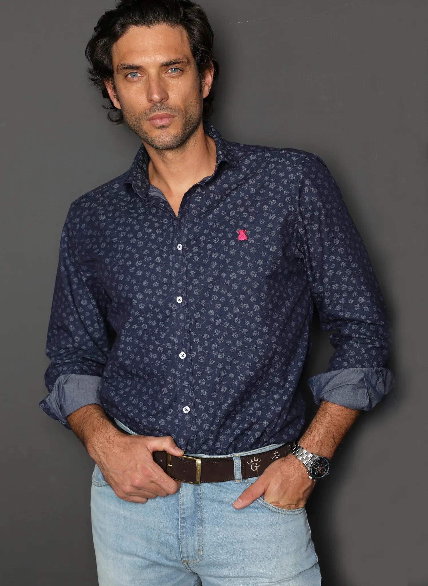 Camisa Hombre Denim Estampada - Image 5
