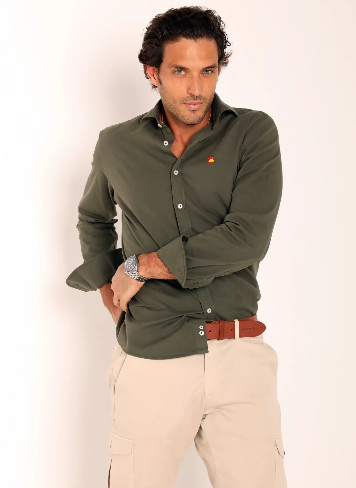 Camisa Kaki logo España Hombre - Image 3