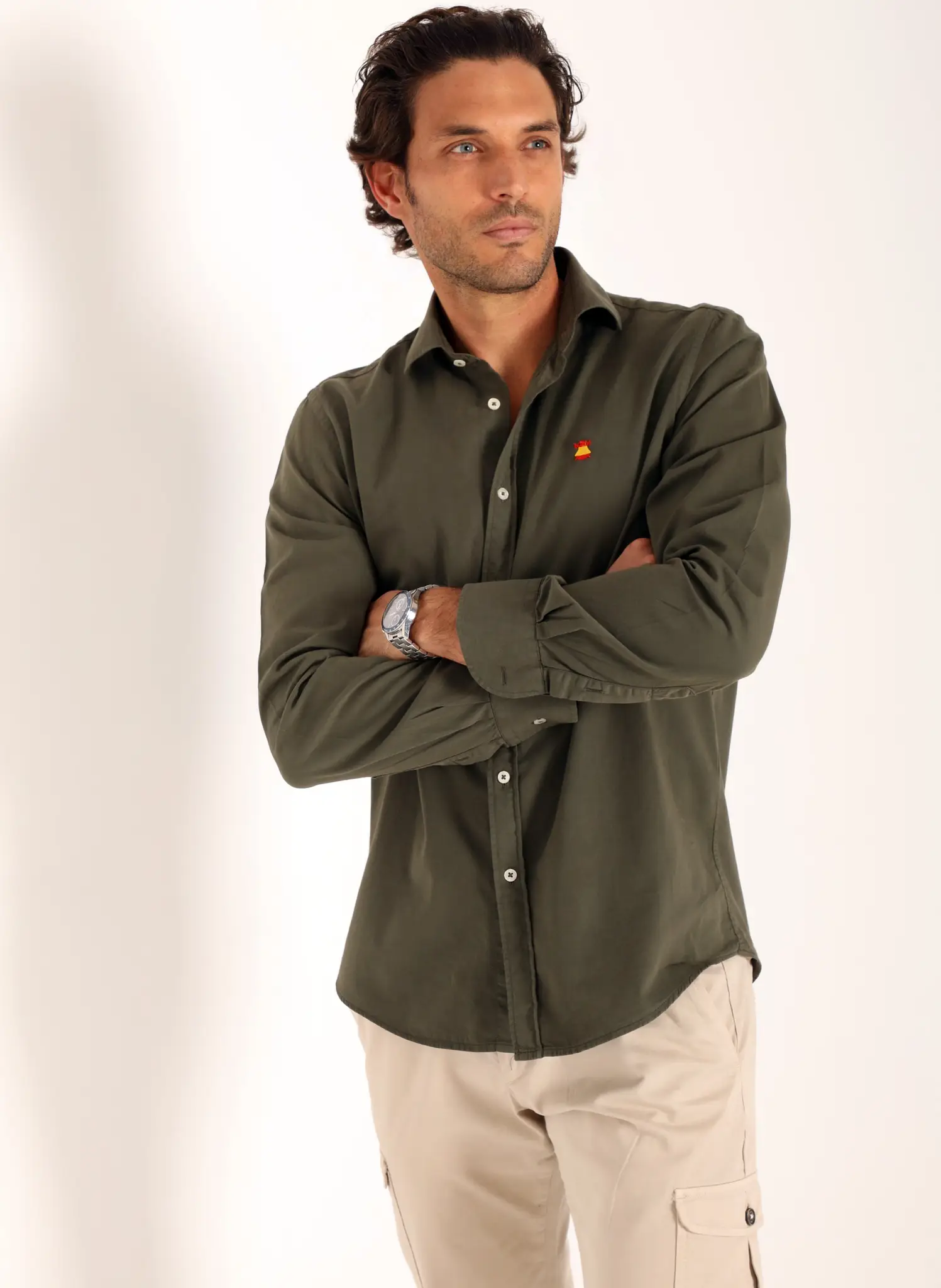 Camisa Kaki logo España Hombre - Image 5